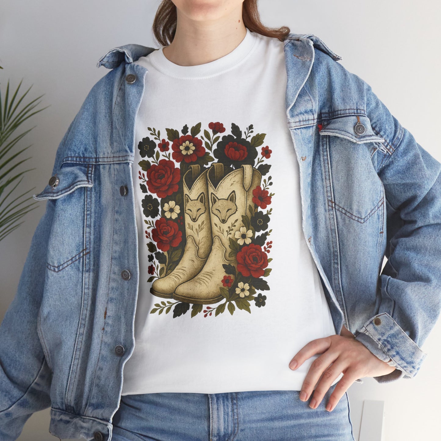 AR State Red Wolves Vintage Floral Cowboy Boots Tee