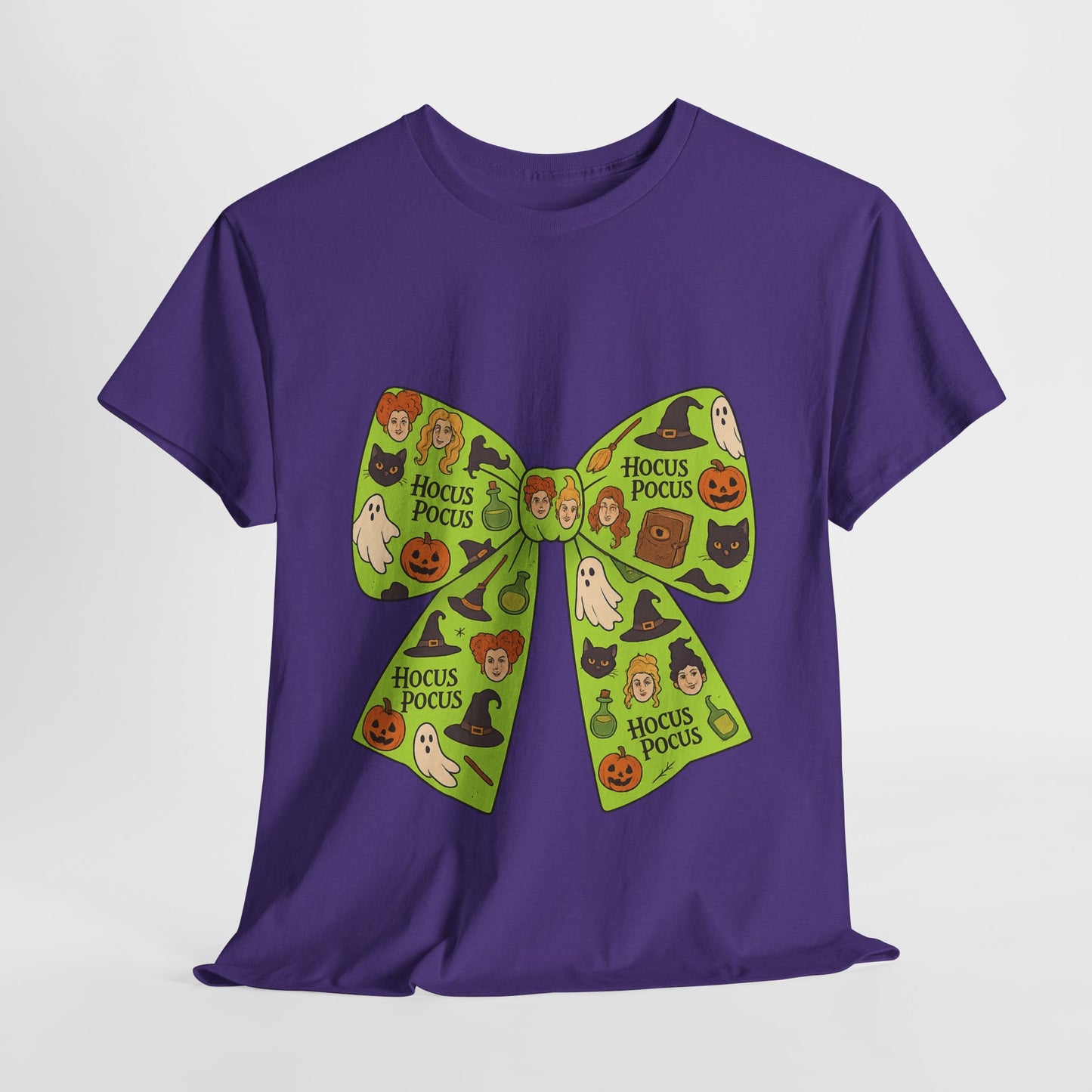 Halloween Graphic Tee, Spooky Season Unisex Shirt, Hocus Pocus Bow Tee, Autumn Style Shirt, Trick or Treat Apparel
