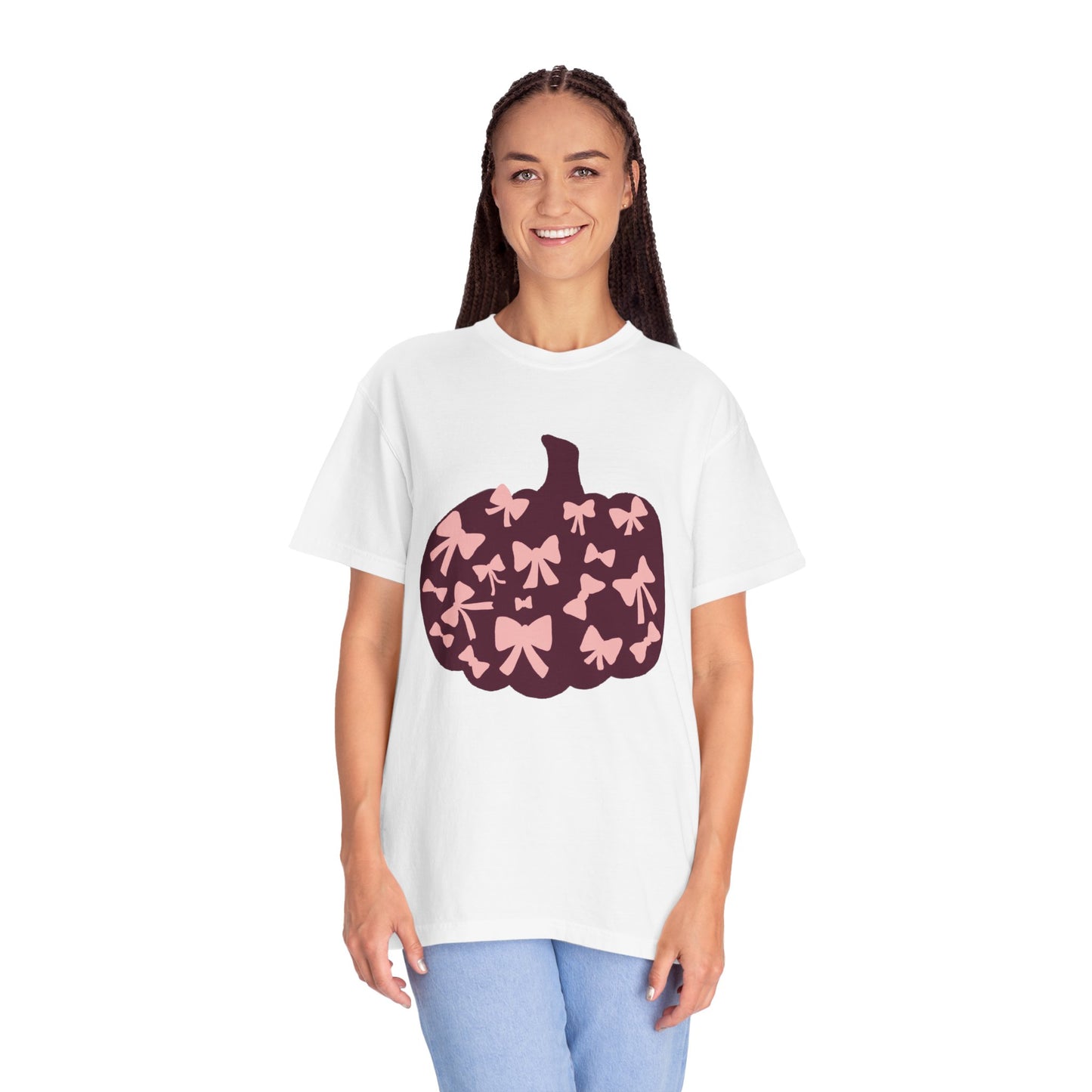 Pumpkin Bow Graphic Tee | Unisex Fall T-Shirt, Halloween Top, Cute Autumn Shirt, Gift for Her, Festival Wear