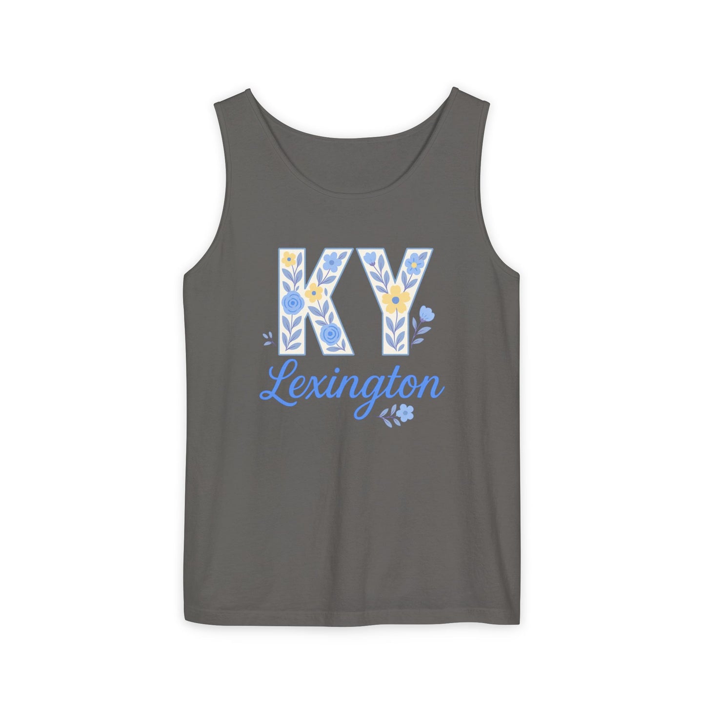 Kentucky Floral Letter Tank Top, Summer Tank, Cute Souvenir, Unisex Summer Apparel, Gift for Her, Comfort Colors, Graduation Gift
