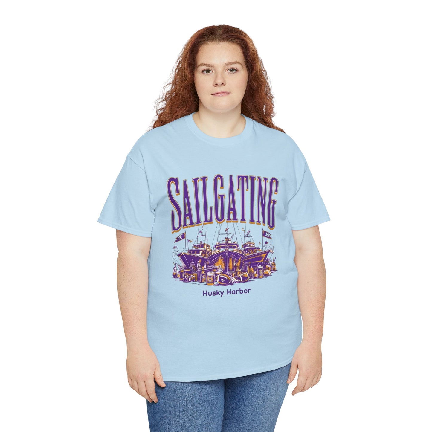 Sailgating Tee - Washington Huskies Unisex Heavy Cotton Shirt