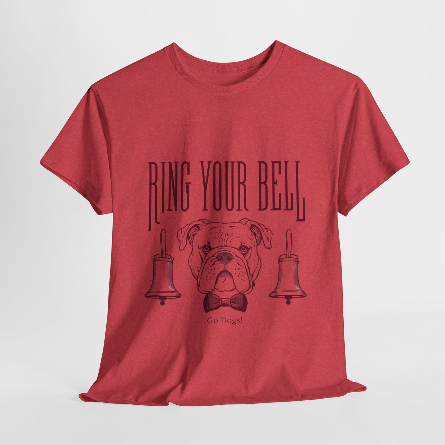 Dog Lover's Unisex Heavy Cotton Tee | 'Ring Your Bell' Shirt, Bulldog Tee, Pet Owner Gift, Funny Dog Apparel, Casual Wear
