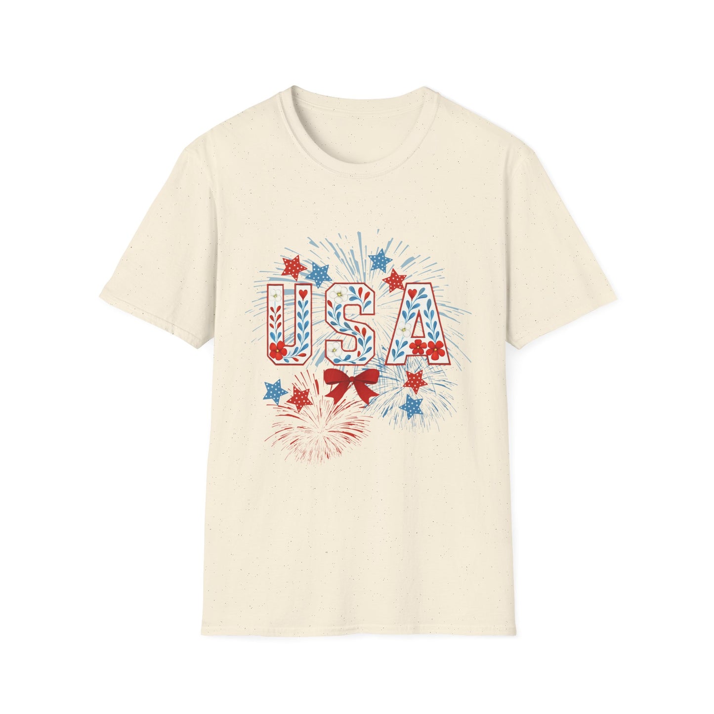 Patriotic USA Fireworks T-Shirt, 4th of July Tee, Unisex Graphic Shirt, Independence Day Apparel, Stars and Stripes Clothing