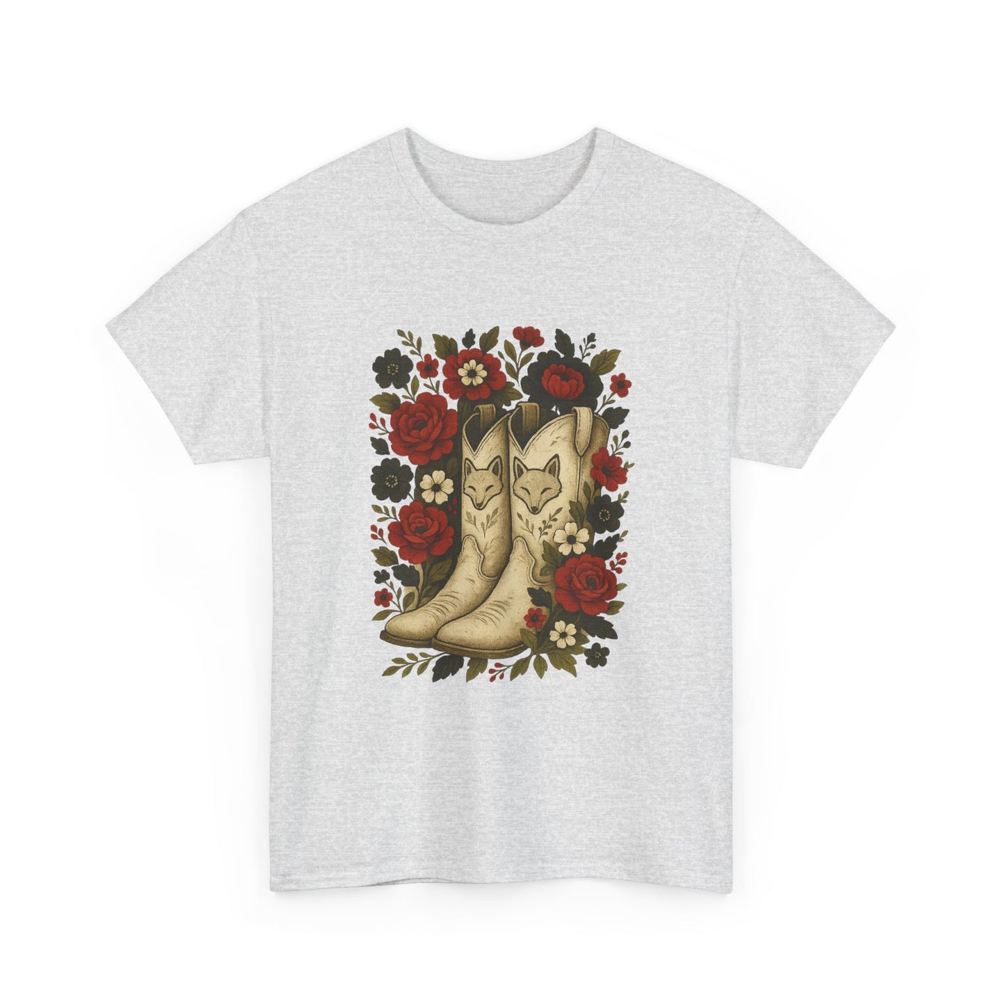 AR State Red Wolves Vintage Floral Cowboy Boots Tee