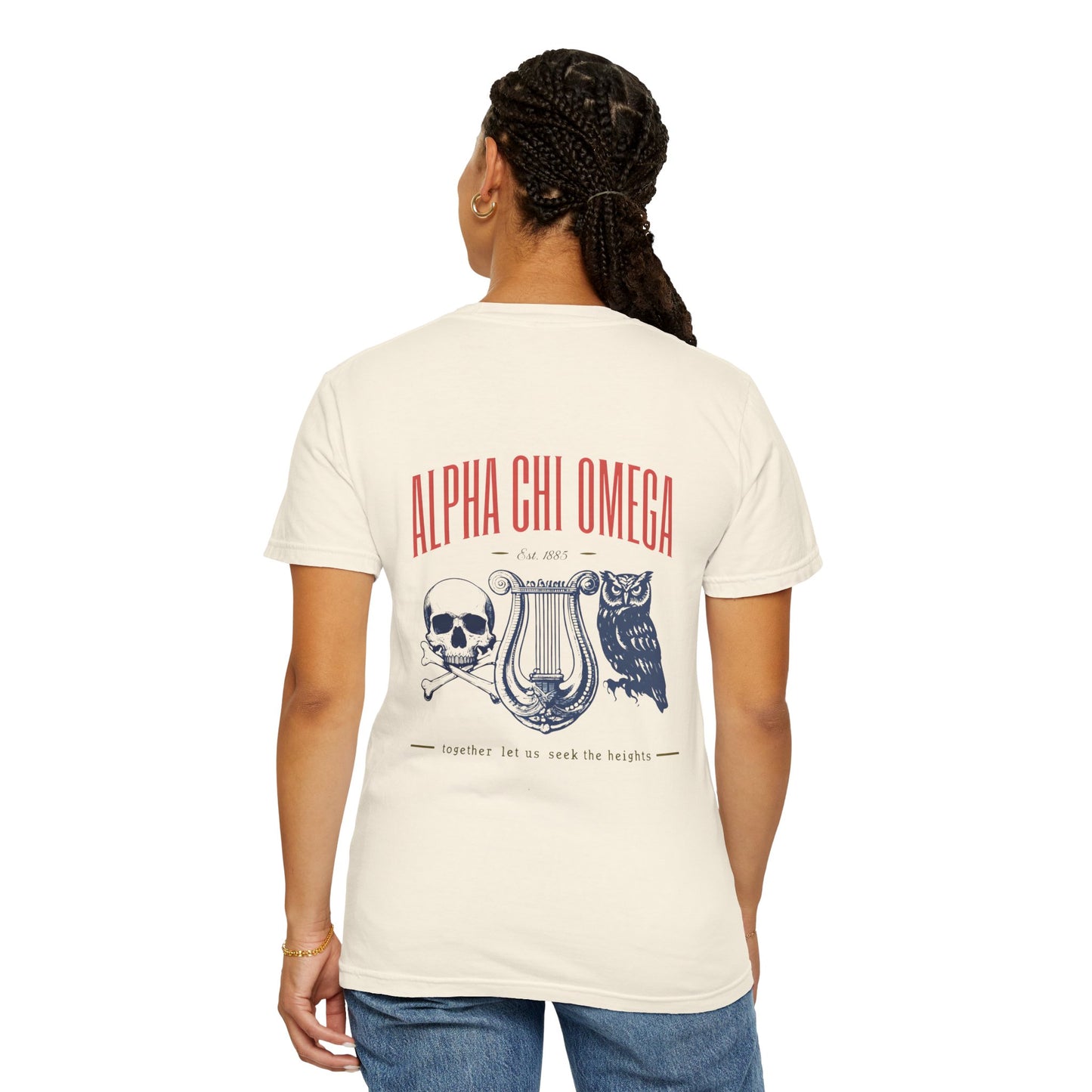Alpha Chi Omega Garment-Dyed T-shirt, Unisex College Apparel, Sorority Shirt, Graduation Gift, Vintage Style Tee