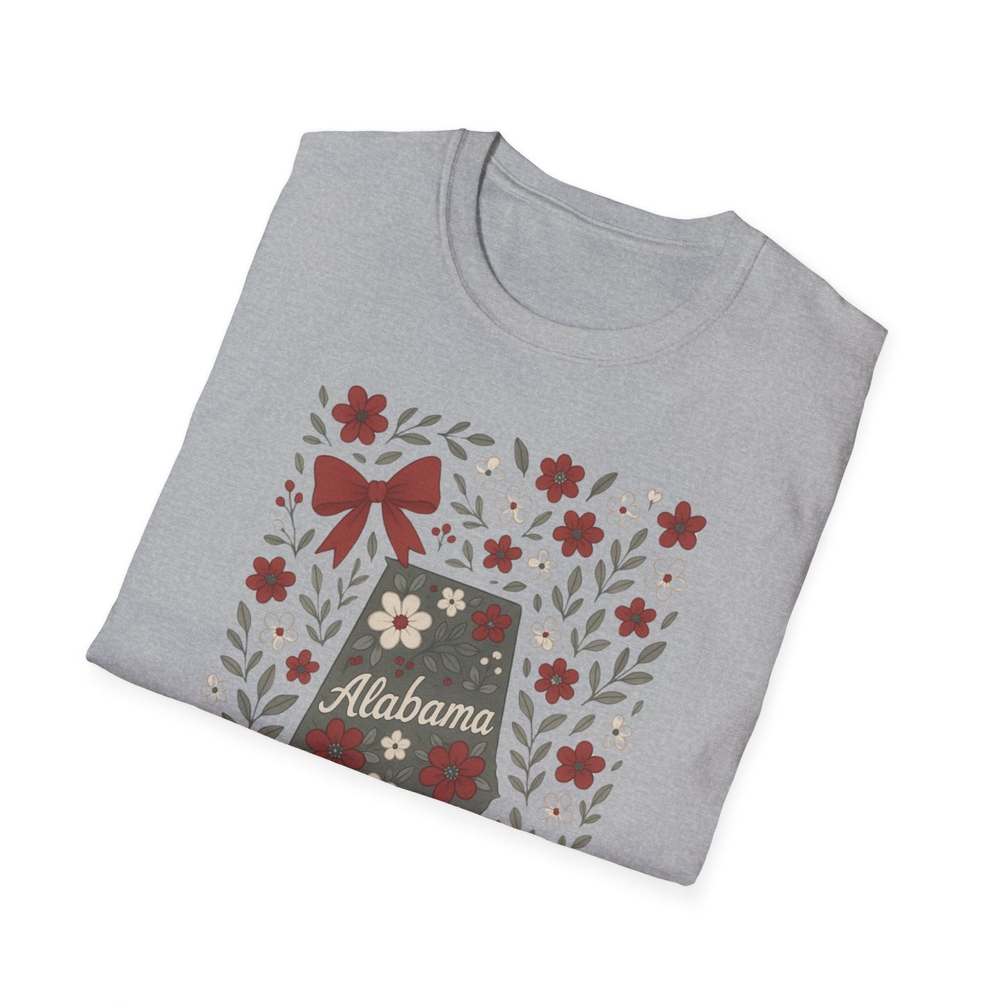 Alabama Floral Unisex T-Shirt, Southern Pride Shirt, Gift for Her, Travel Tee, Spring Apparel