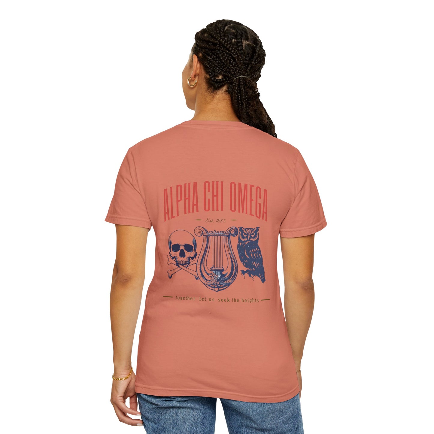 Alpha Chi Omega Garment-Dyed T-shirt, Unisex College Apparel, Sorority Shirt, Graduation Gift, Vintage Style Tee
