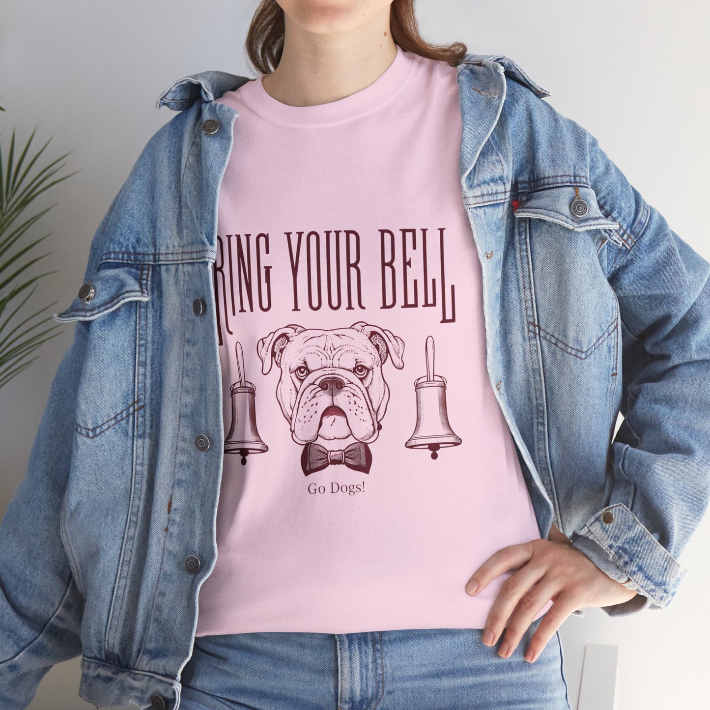 Dog Lover's Unisex Heavy Cotton Tee | 'Ring Your Bell' Shirt, Bulldog Tee, Pet Owner Gift, Funny Dog Apparel, Casual Wear