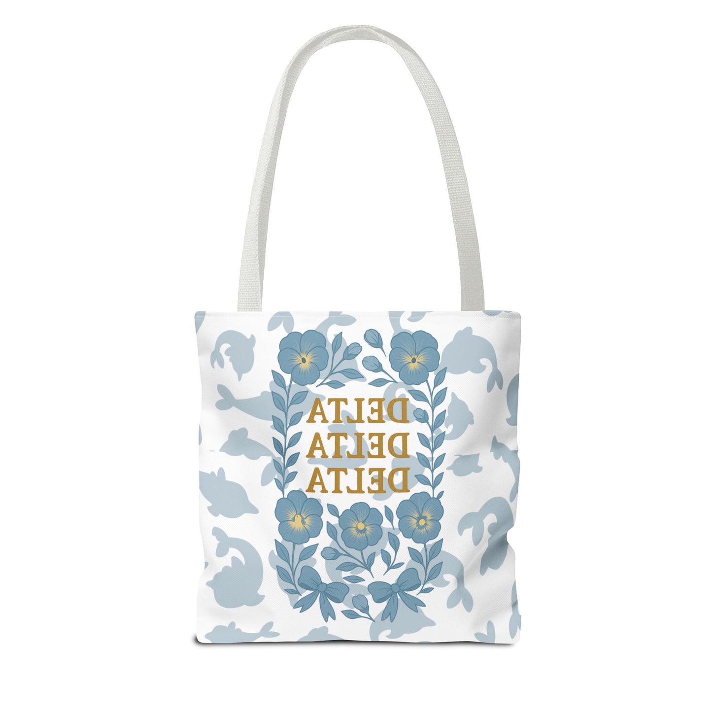 Delta Delta Delta Floral Tote Bag | Sorority Gift | Reusable Shopping Bag | Summer Accessory | Eco-Friendly Bag | Stylish Storage