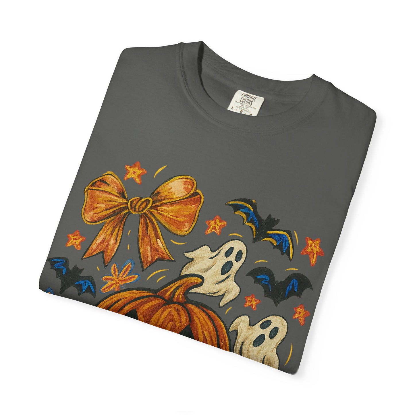 Halloween Ghost & Pumpkin T-shirt, Spooky Season Shirt, Fall Tee, Unisex Halloween Apparel, Ghostly Graphic Tee, Pumpkin Graphic Shirt
