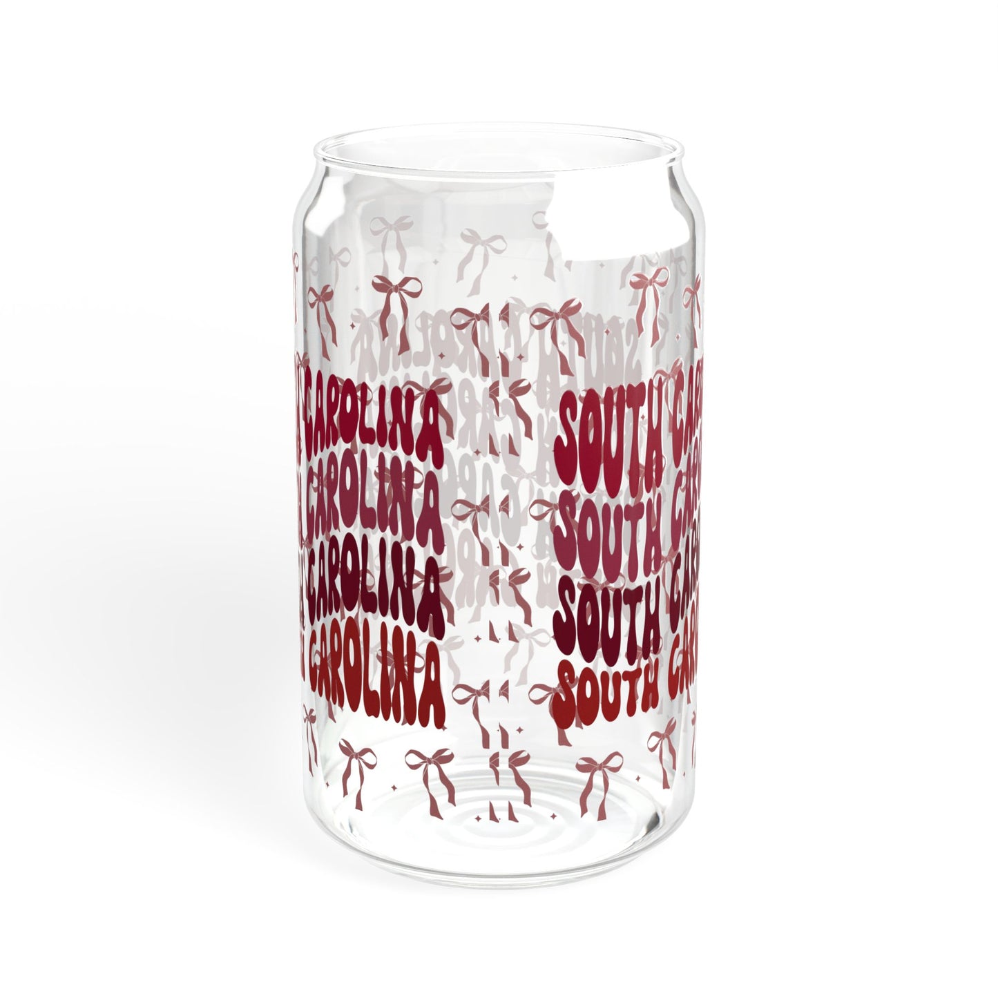 Coquette Bow South Carolina Sipper Glass, 16oz | Tropical Drinkware, Summer Sipping, Perfect for Beach Days, SC gamecocks, south carolina gift, graduation gift