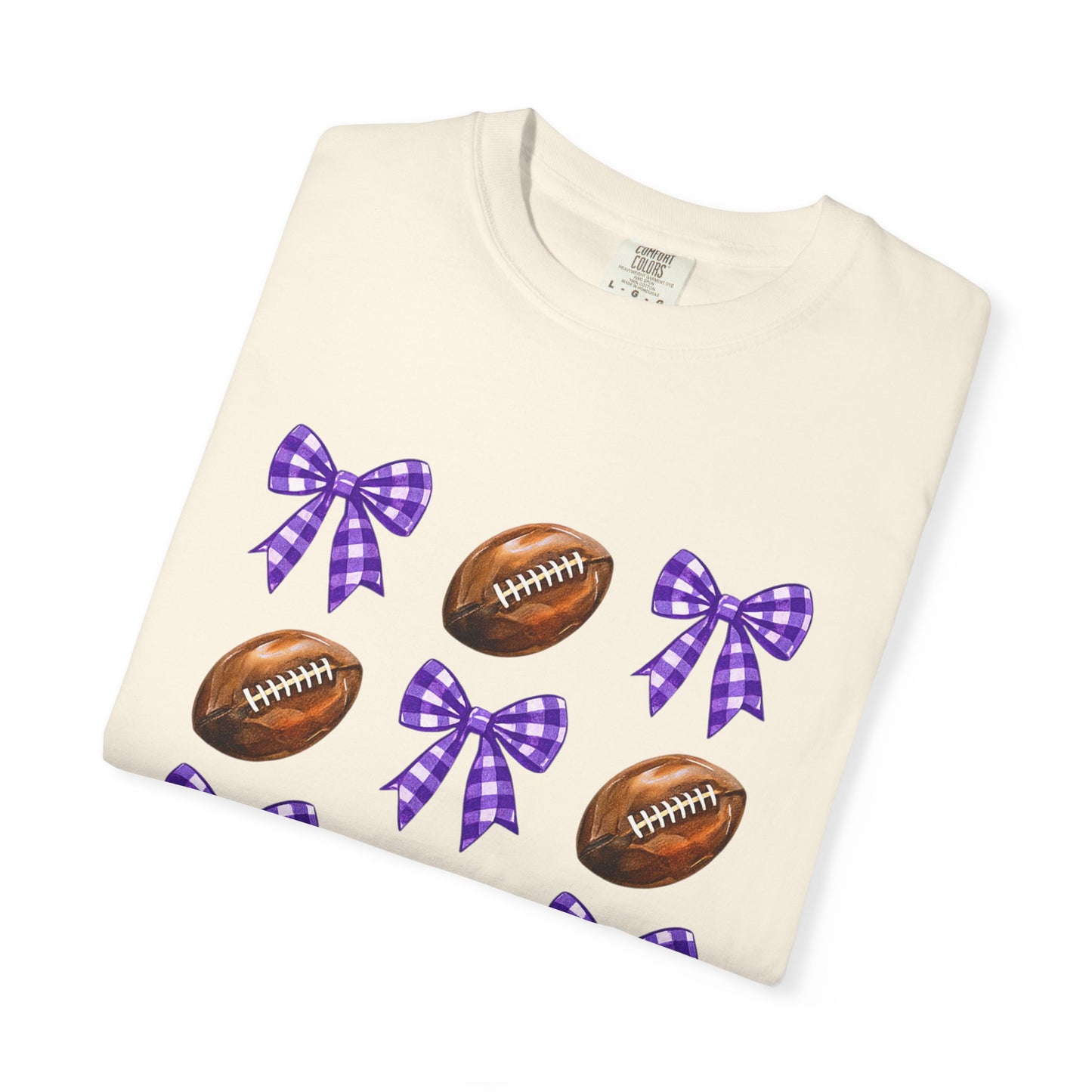 Texas Football Unisex T-Shirt with Purple Bows - Game Day Sports Apparel for Horned Frogs Fans