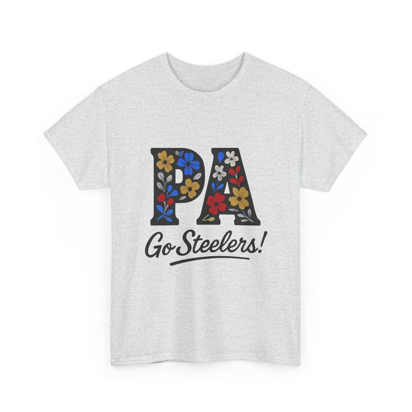 Sports Fan Tee - Floral PA Go Steelers Unisex Heavy Cotton Tee