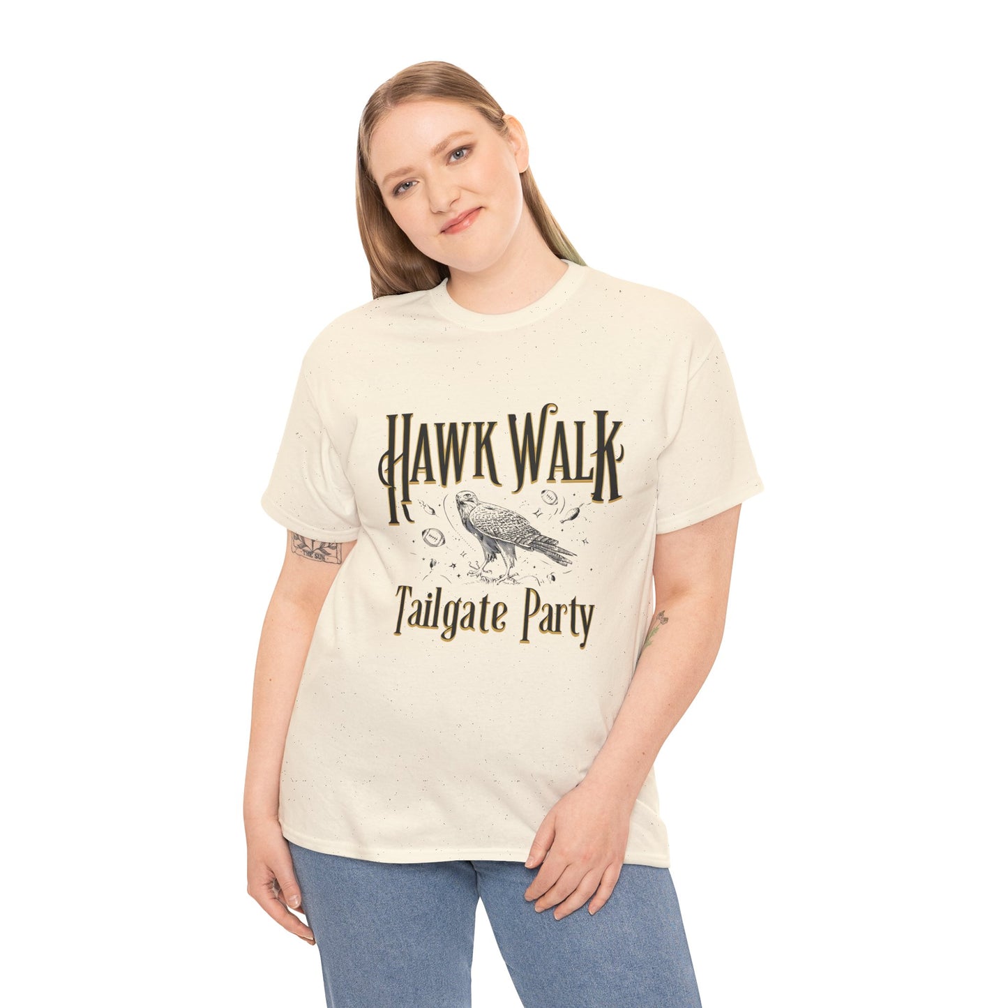 Hawk Walk Tailgate Tee, Unisex Cotton Shirt, Outdoor Event T-Shirt, Festival Wear, Bird Lover Gift, Sports Gathering Apparel