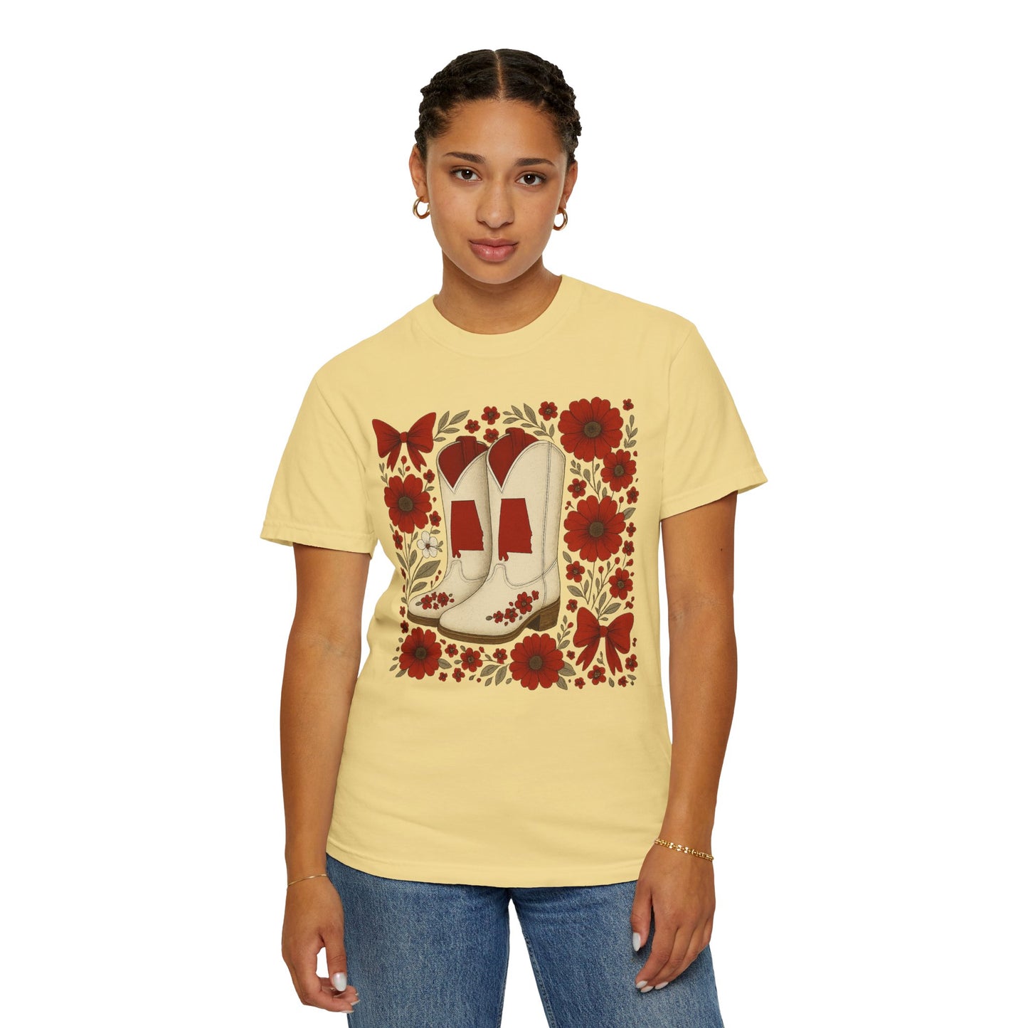 Vintage Cowboy Boots Floral Unisex T-shirt - Alabama Fan, Bama Game Day