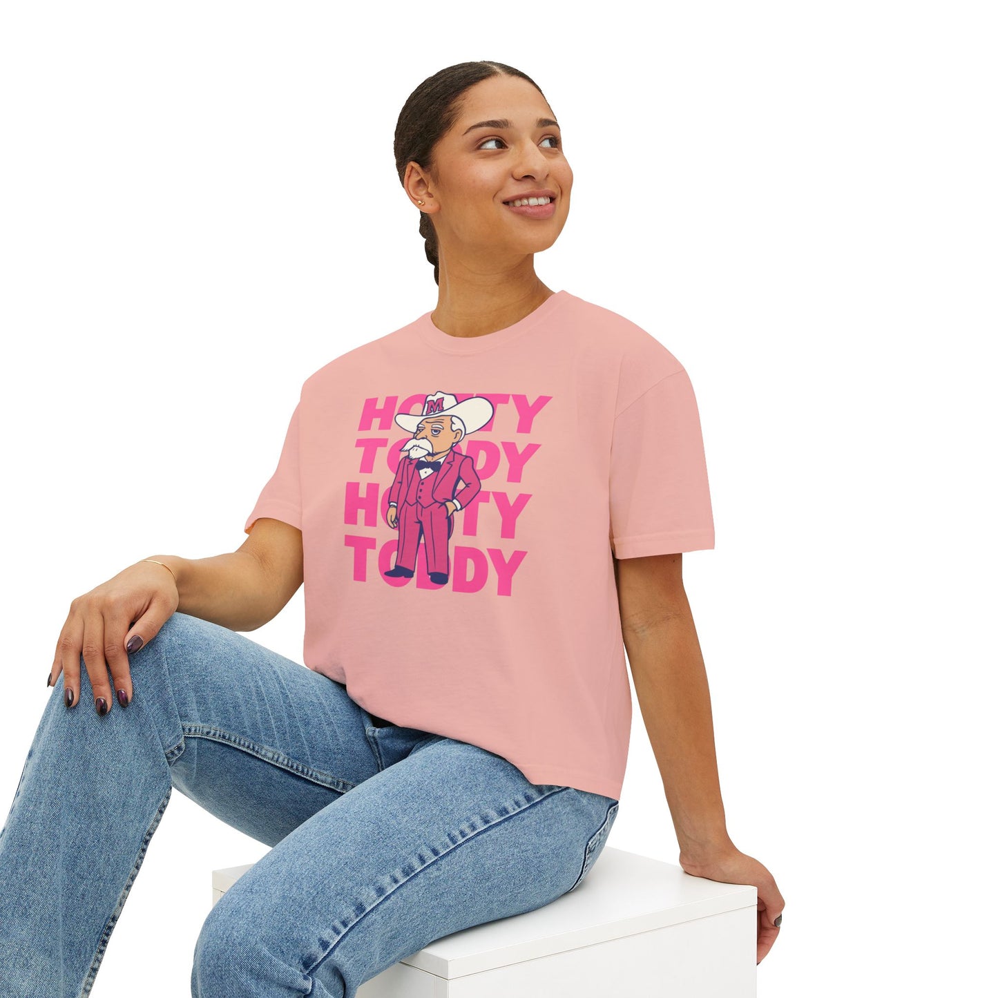 Pink Hotty Toddy Boxy Tee | Fun Humor Graphic Shirt