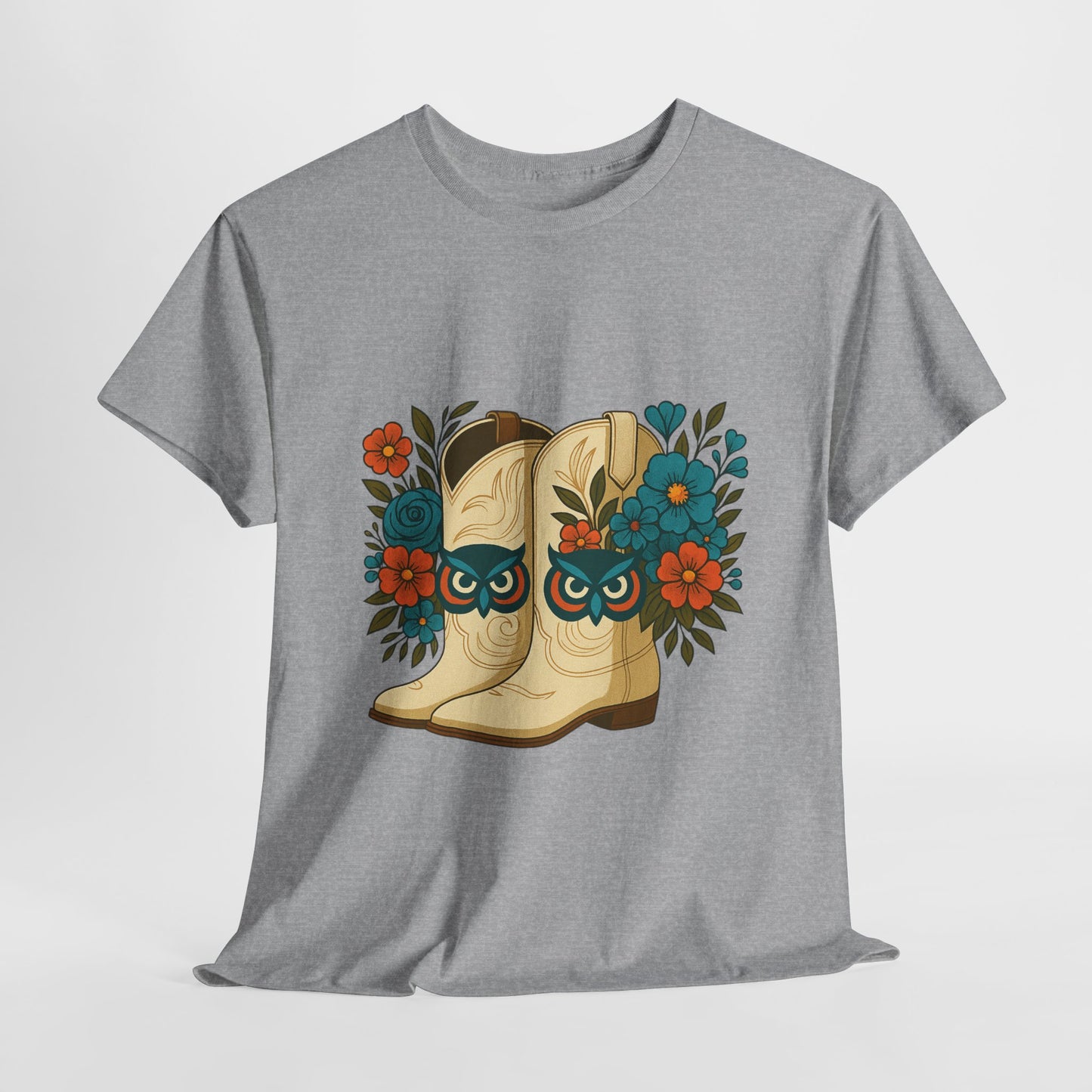 Floral Cowboy Boots Tee, Perfect for Country Music Lovers, Western Style Gift, Casual Outfit, Boho Fashion, Farmhouse Decor