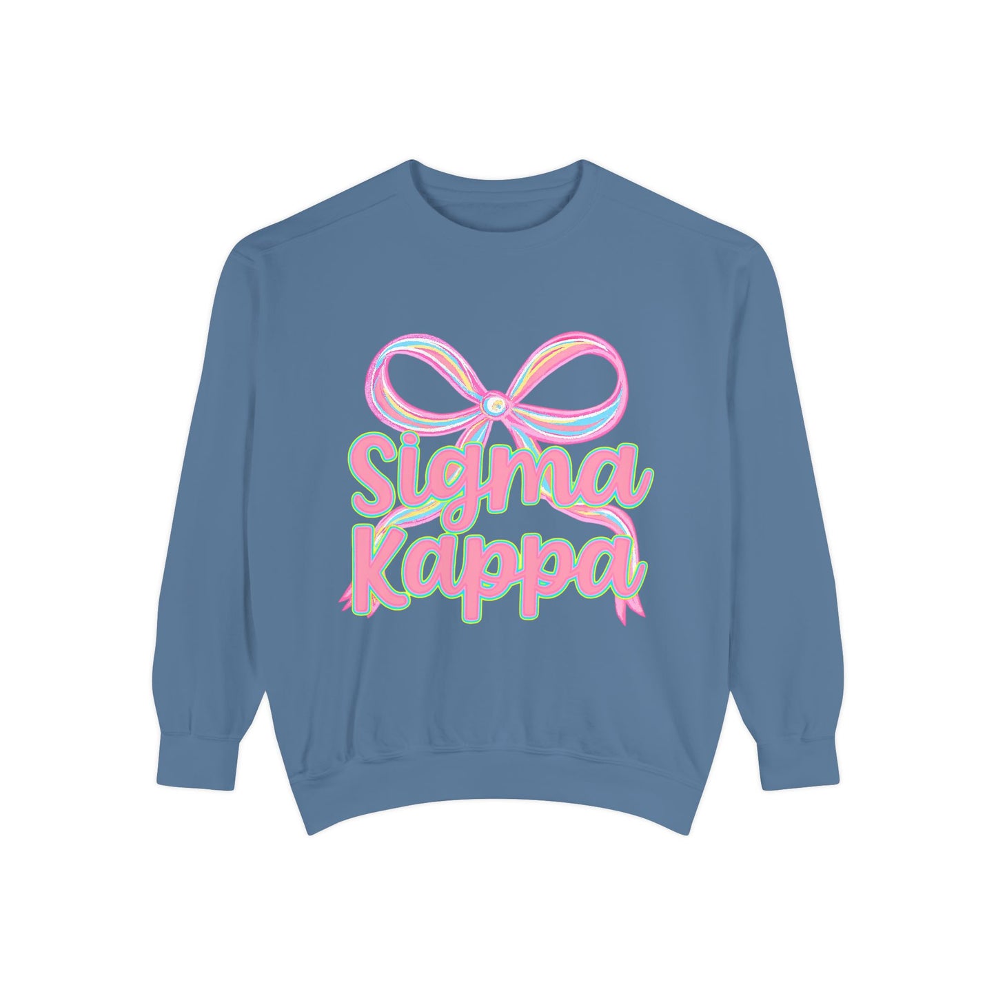 SigmaKappa Garment-Dyed Sweatshirt, Sorority Sweatshirt, College Apparel, Gift for Sorority Sisters, Cute Casual Wear