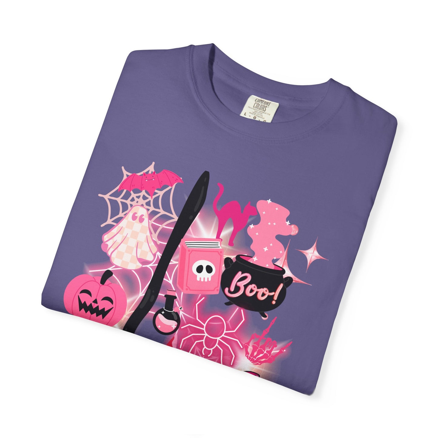 Pink Halloween-Themed Unisex T-shirt, Spooky Shirt, Ghostly Apparel, Boo T-shirt, Fall Fashion, Halloween Costume Top