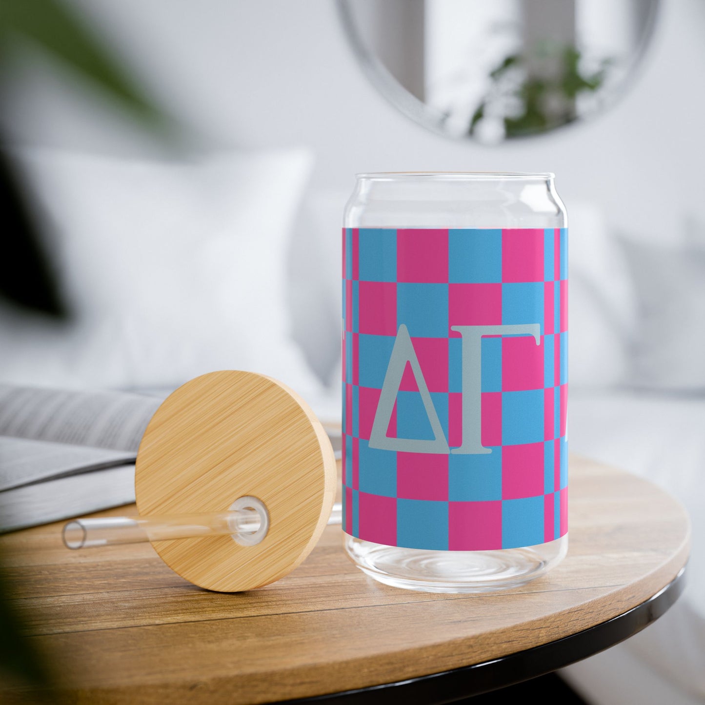 Delta Gamma Colorful Sipper Glass
