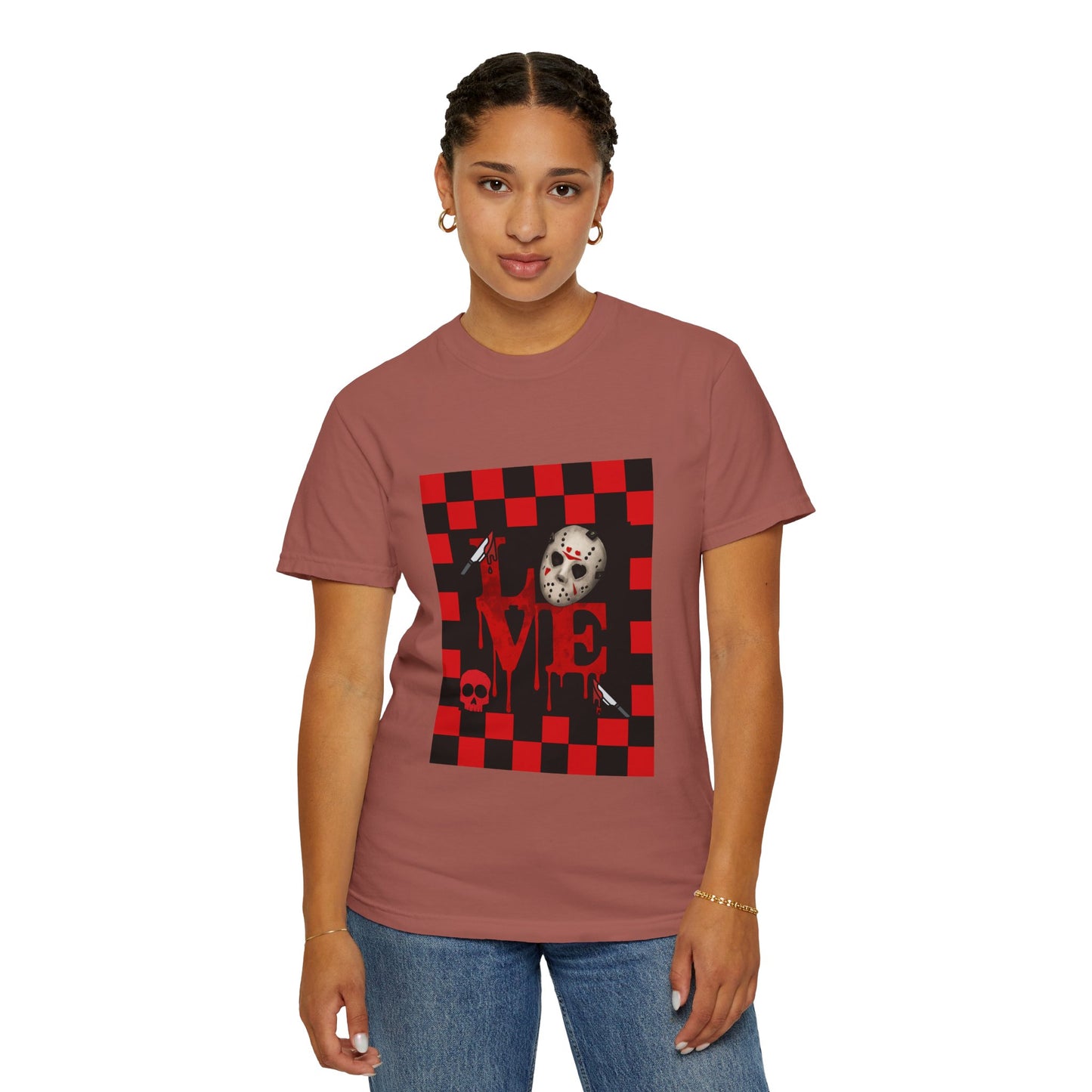 Scary Movie Mask Love Print T-Shirt