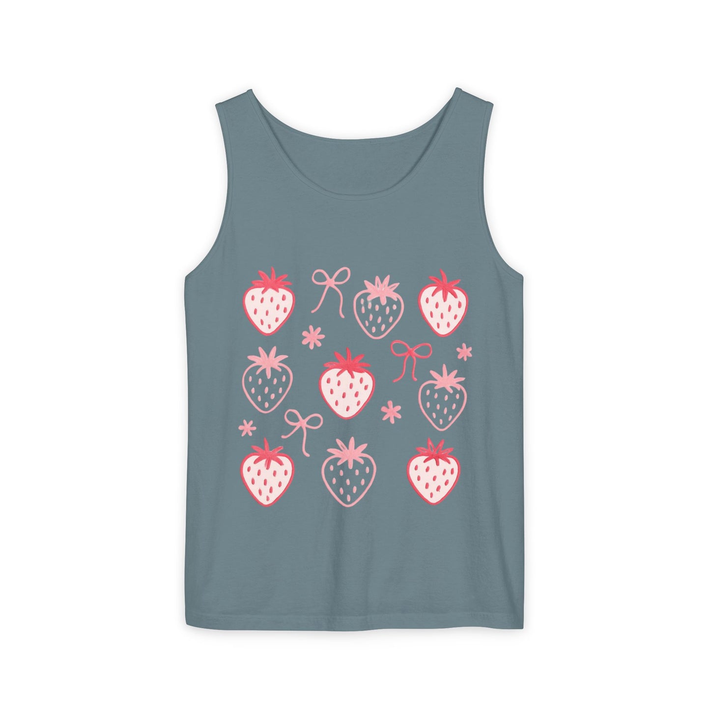 Strawberry Print Tank Top - Summer Vibes Beachwear