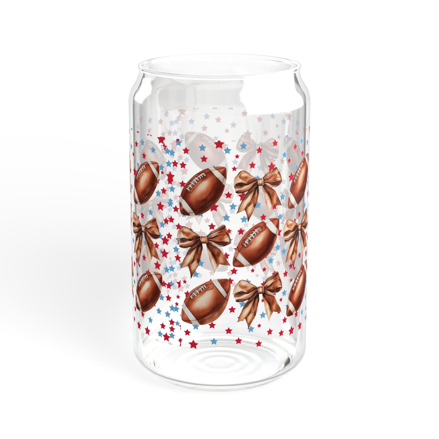 Football-Themed Sipper Glass, 16oz | Perfect for Game Day, Sports Parties, Tailgating, & Outdoor Events
