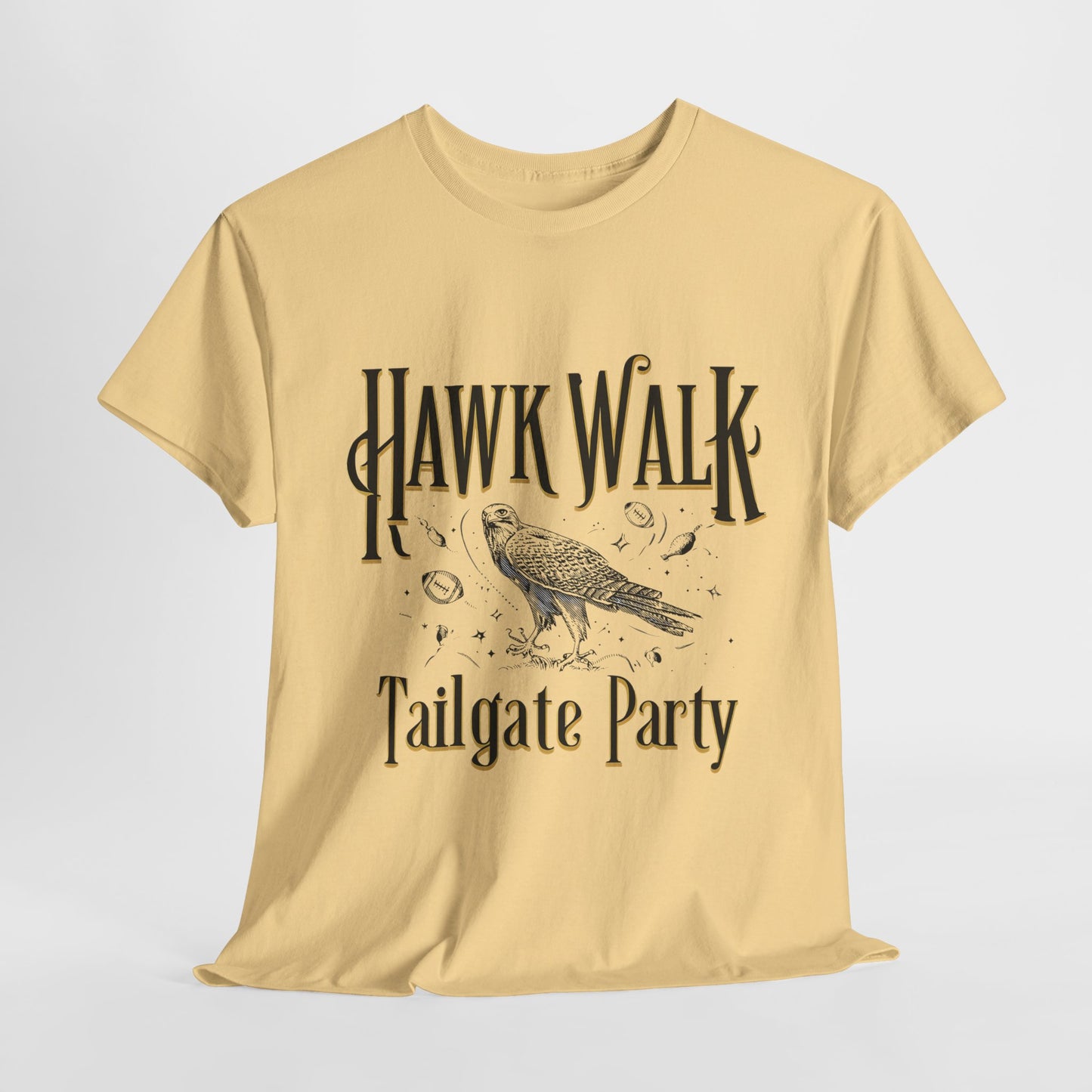 Hawk Walk Tailgate Tee, Unisex Cotton Shirt, Outdoor Event T-Shirt, Festival Wear, Bird Lover Gift, Sports Gathering Apparel