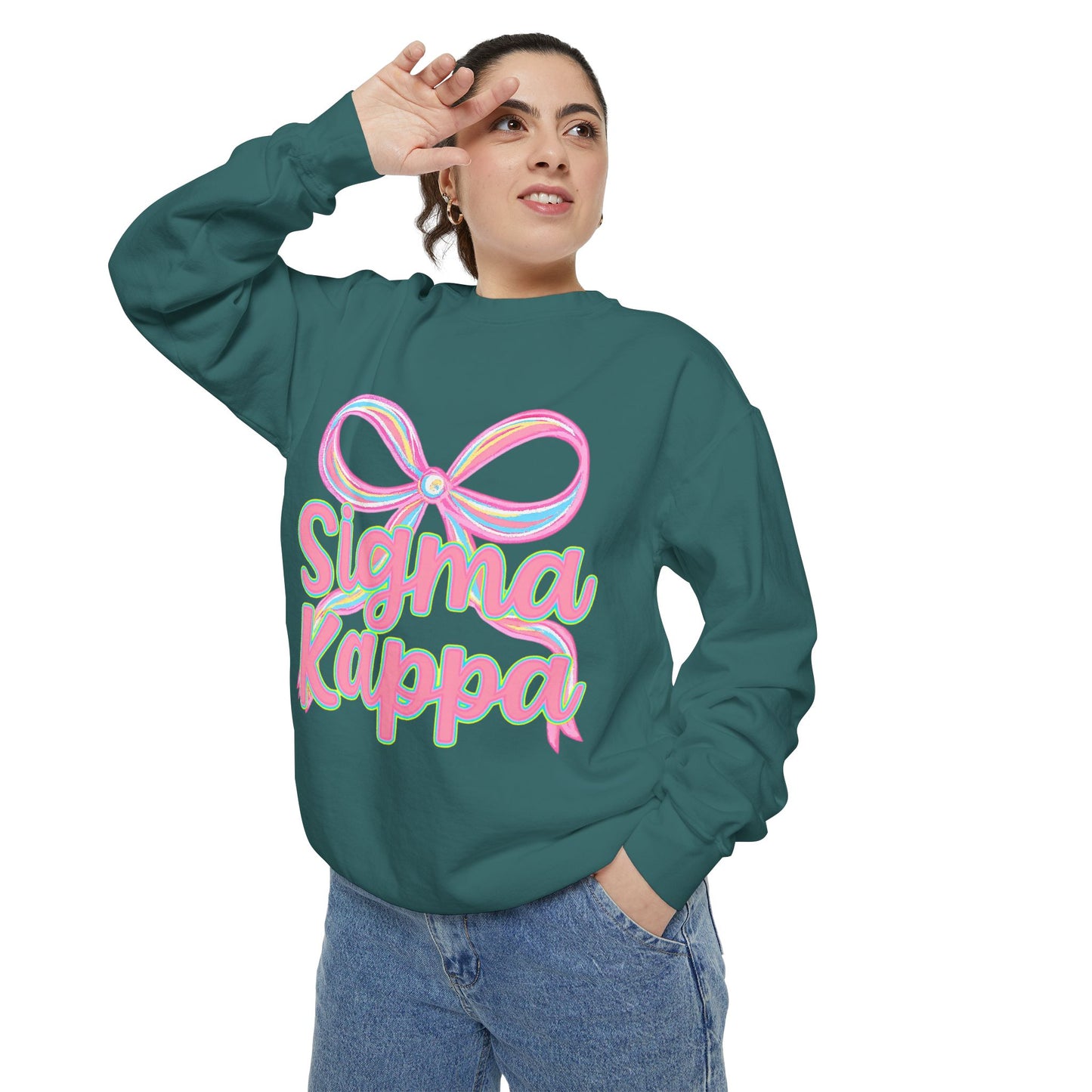 SigmaKappa Garment-Dyed Sweatshirt, Sorority Sweatshirt, College Apparel, Gift for Sorority Sisters, Cute Casual Wear