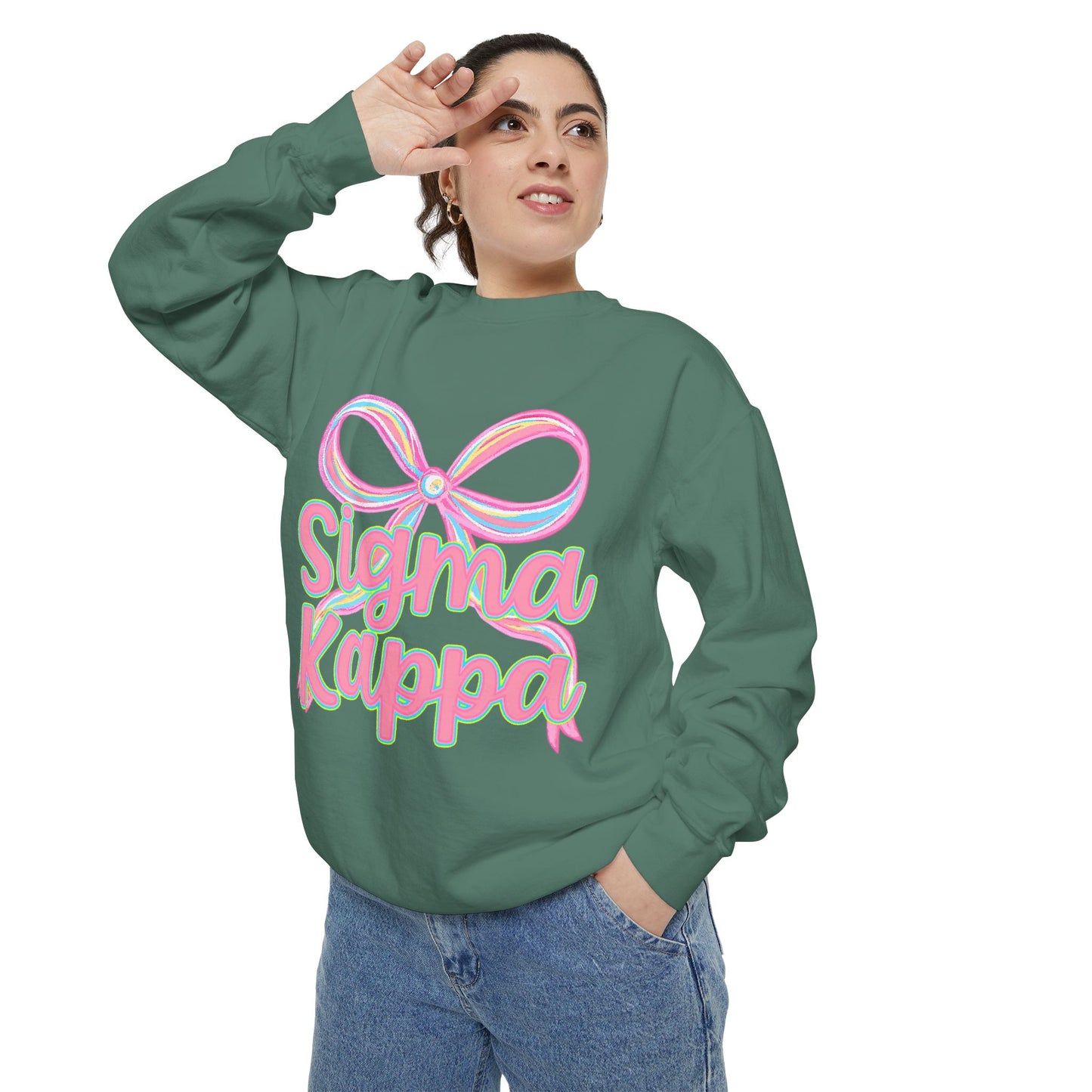 SigmaKappa Garment-Dyed Sweatshirt, Sorority Sweatshirt, College Apparel, Gift for Sorority Sisters, Cute Casual Wear