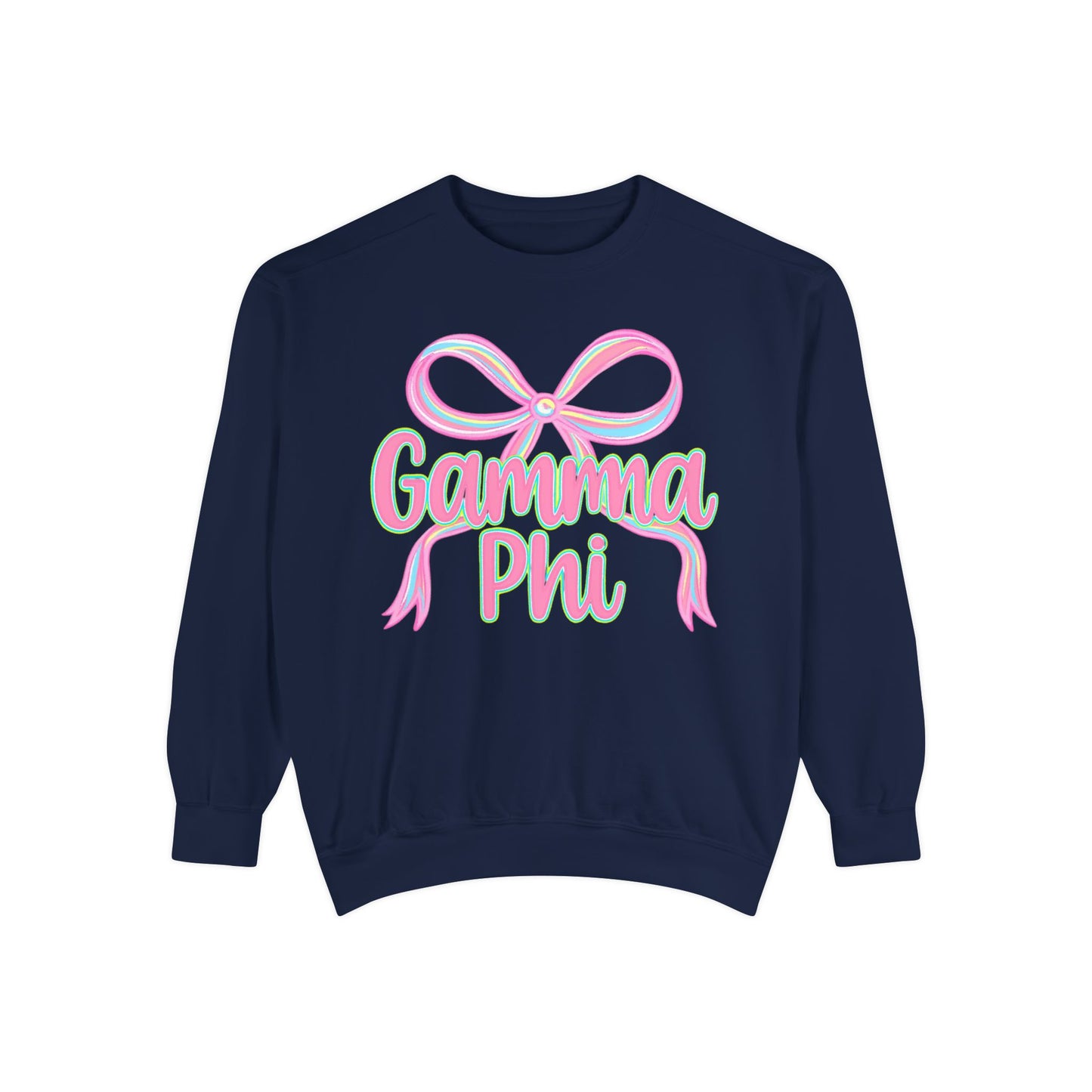 GammaPhi Garment-Dyed Sweatshirt | Cozy Sorority Sweatshirt, Unisex Apparel, Sorority Gift, Casual Wear, College Spirit Wear