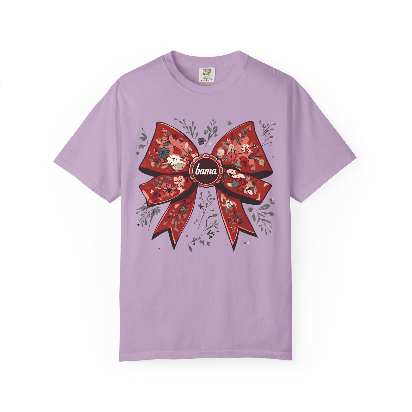 Floral Bow T-shirt - Comfort Colors - Coquette Bama Bow - Alabama Fan