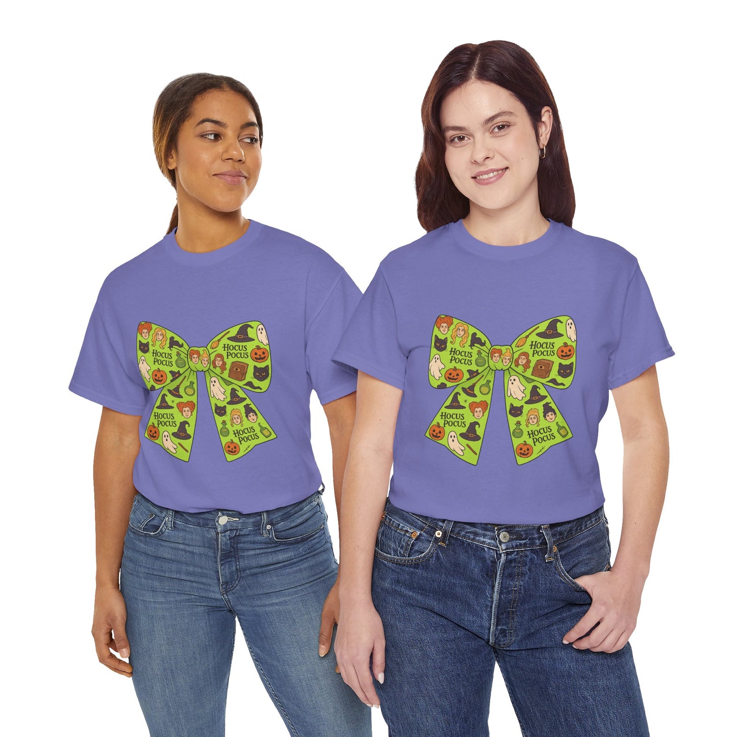 Halloween Graphic Tee, Spooky Season Unisex Shirt, Hocus Pocus Bow Tee, Autumn Style Shirt, Trick or Treat Apparel
