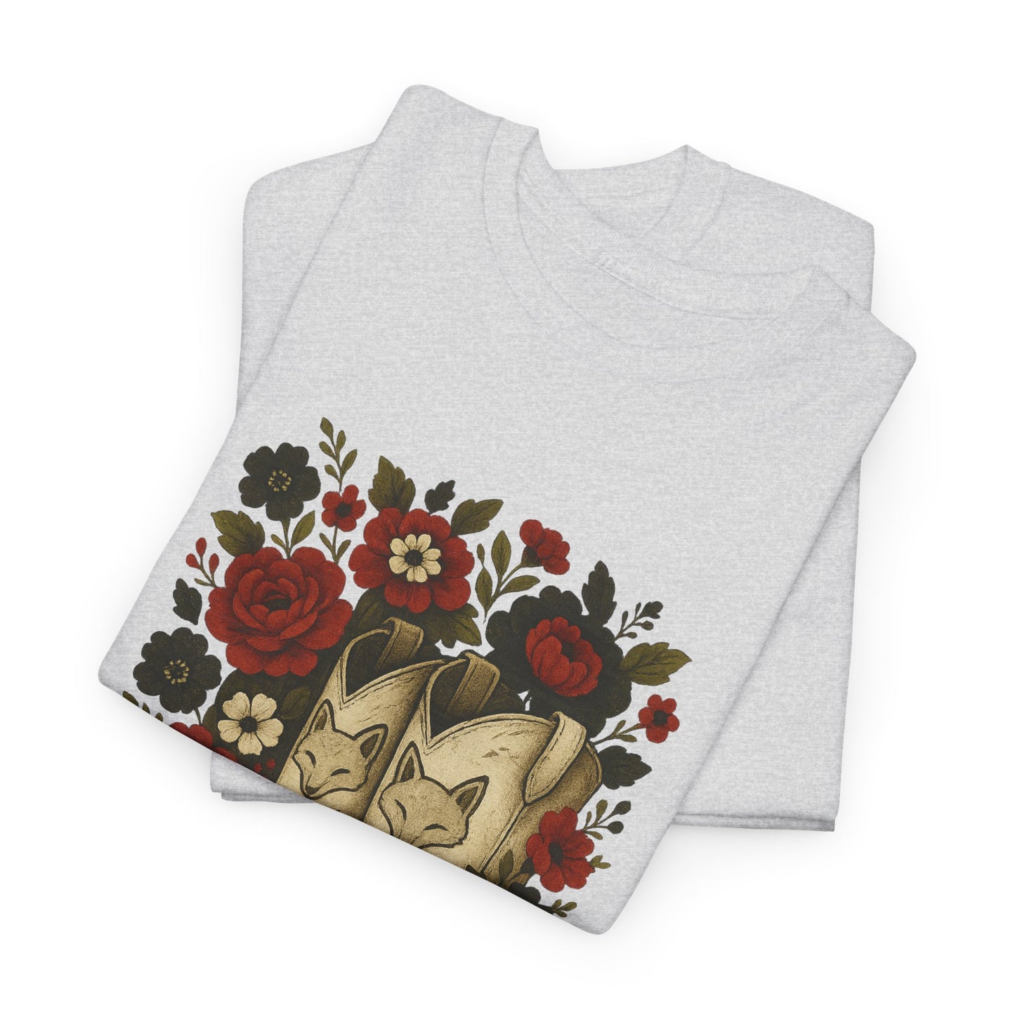 AR State Red Wolves Vintage Floral Cowboy Boots Tee
