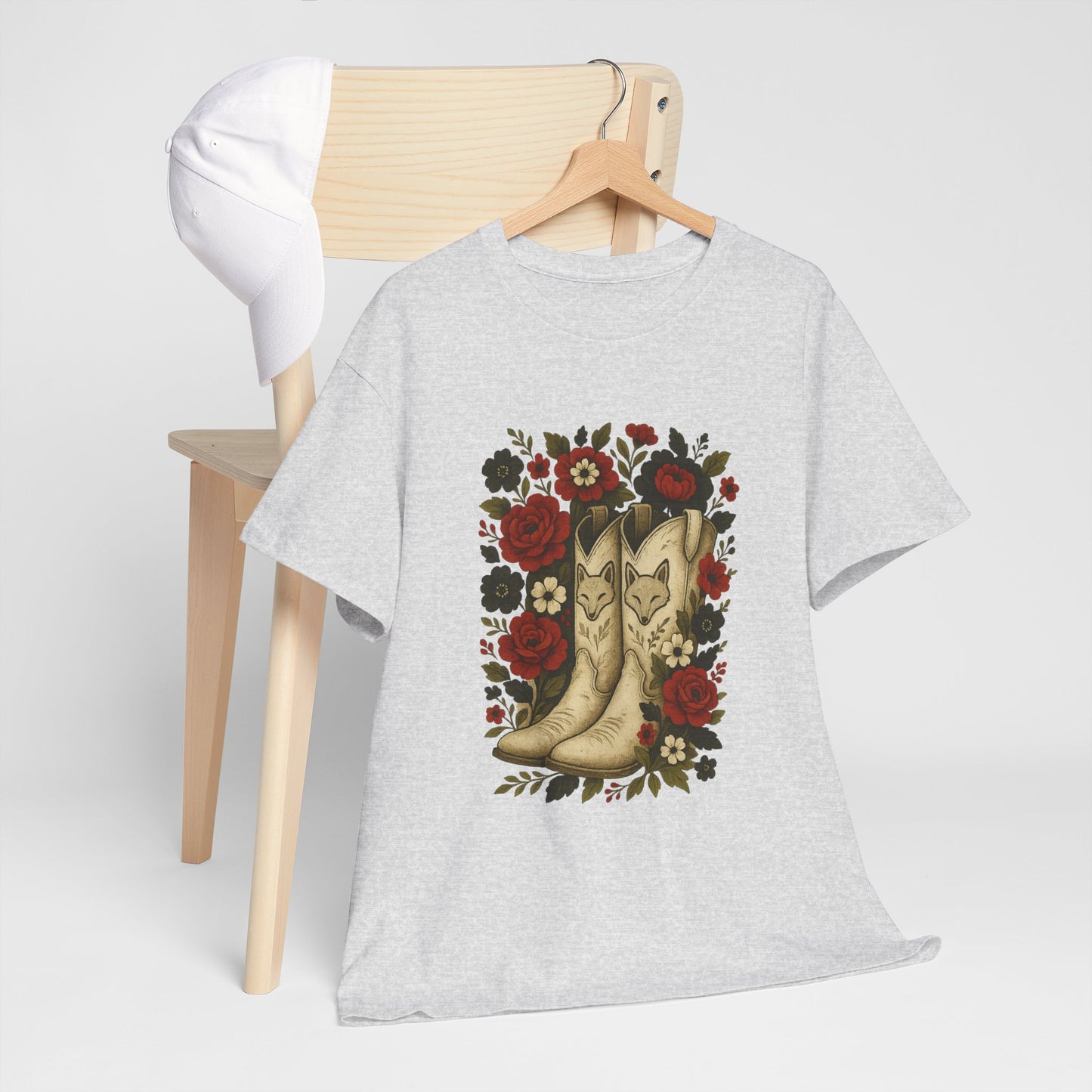 AR State Red Wolves Vintage Floral Cowboy Boots Tee