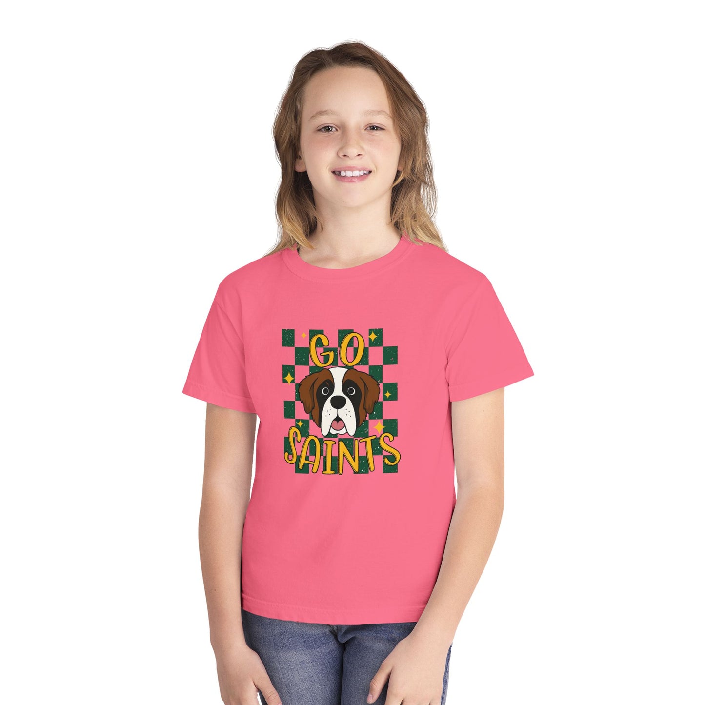 Saints Youth Tee - Perfect for Game Day, Dog Lovers, Team Spirit, Sporty Outfit, Gift for Kids