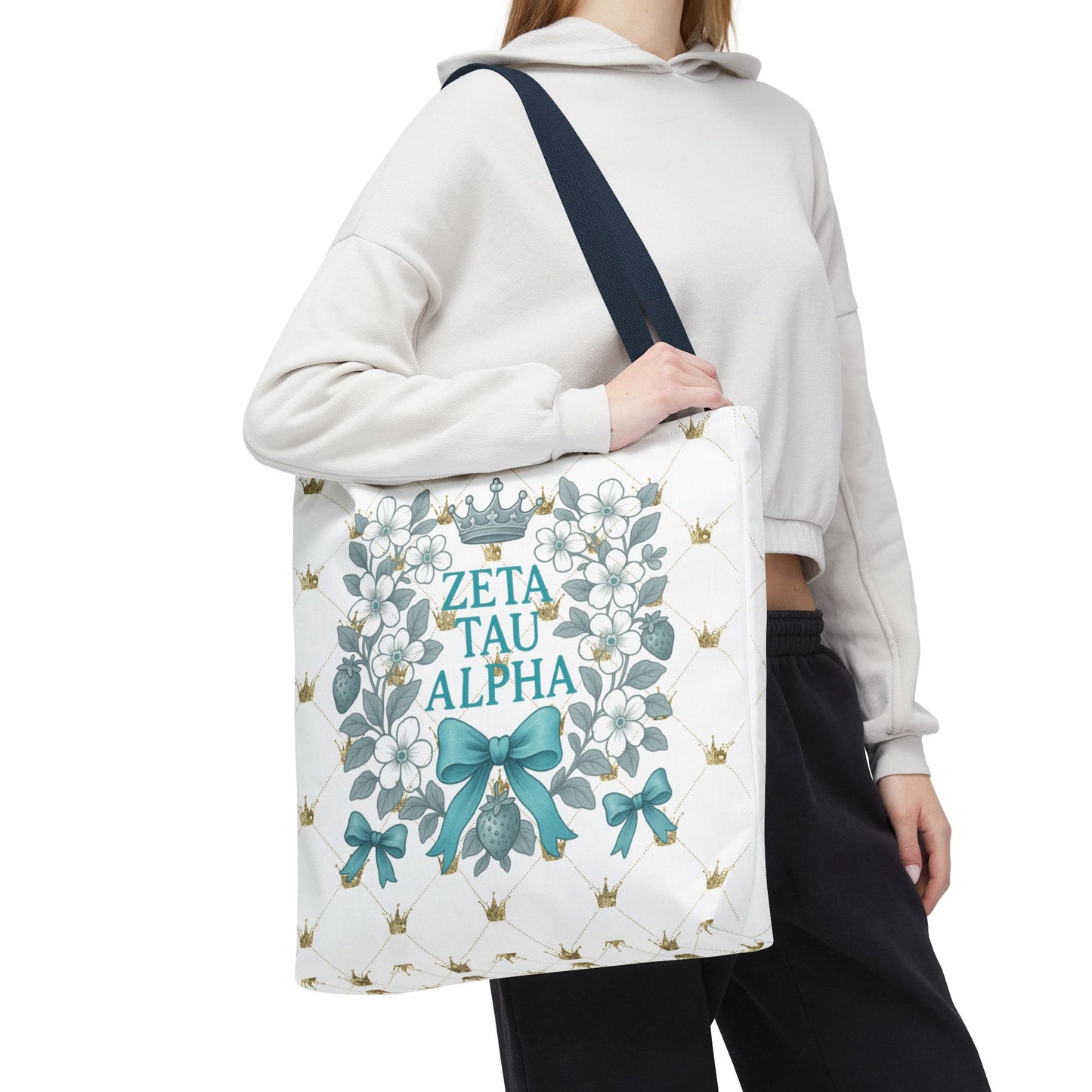 Zeta Tau Alpha Tote Bag | Sorority Bags, Floral Design, Gift for Sisters, Campus Essentials, Personalized Tote