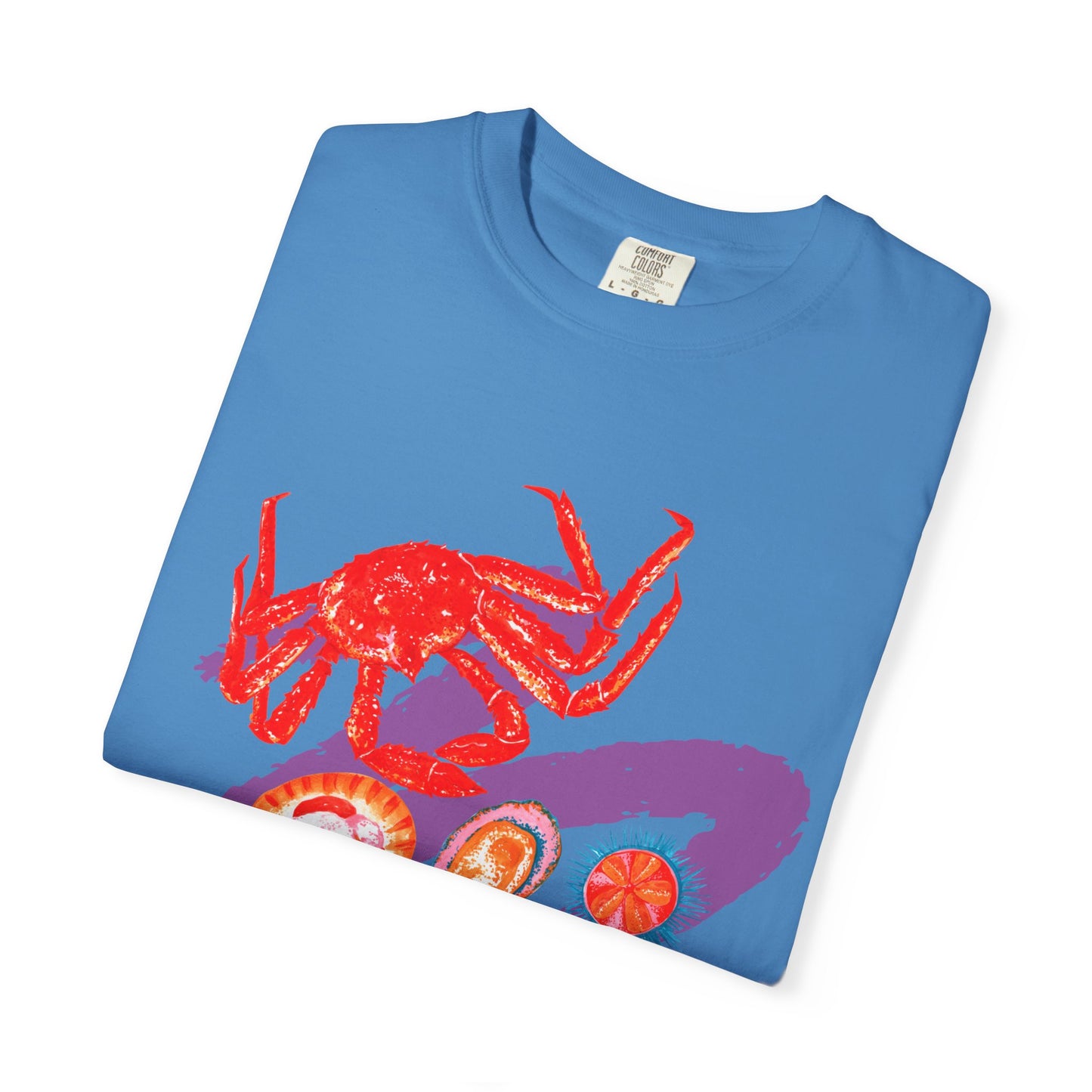 Comfort Colors Vibrant Seafood T-Shirt, French Coastal Tee, Distressed Shirt, Oversized Coquette Aesthetic, Nautical Style