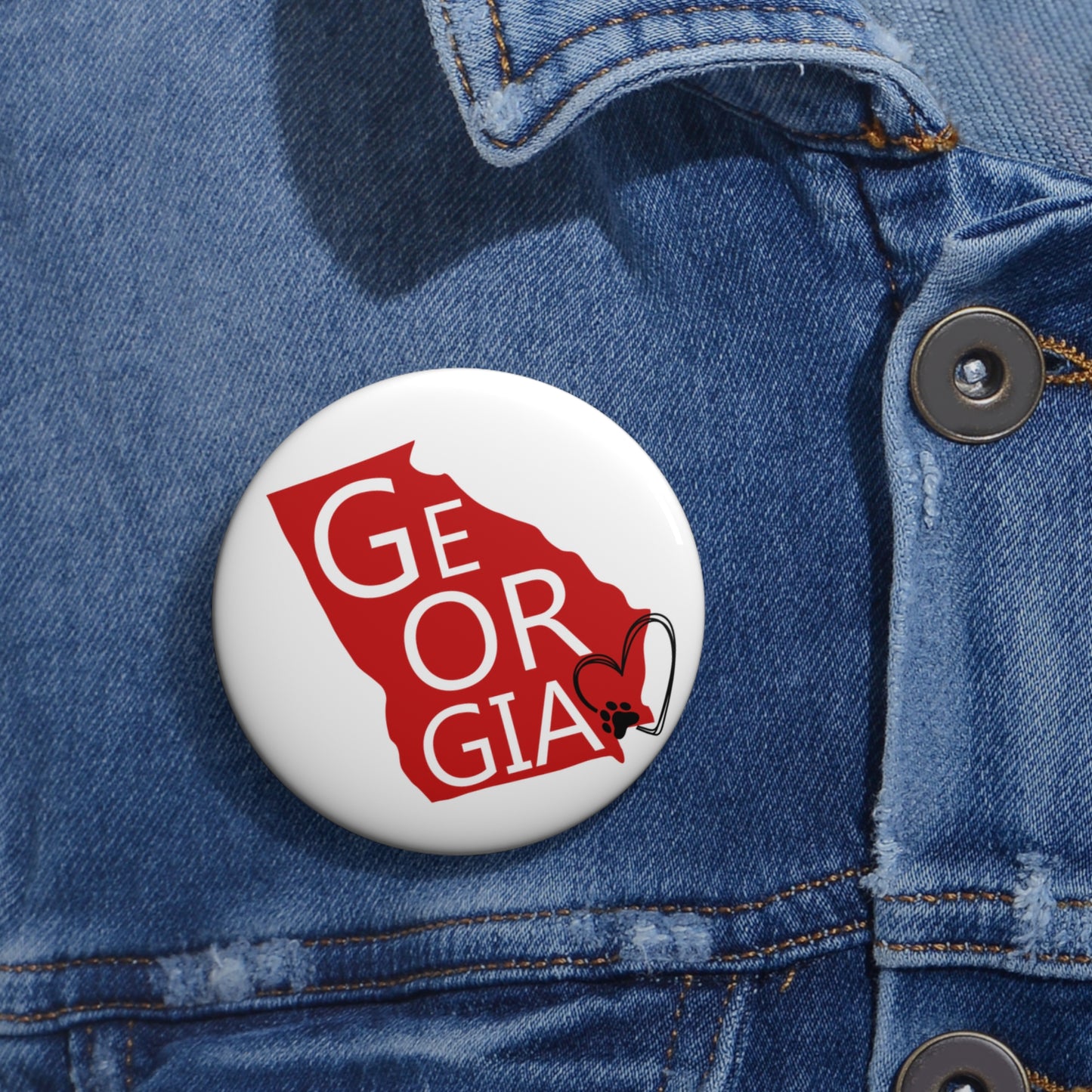 Bulldogs Fan Georgia Pin Buttons | Personalized Collectible Badges, Georgia Game Day