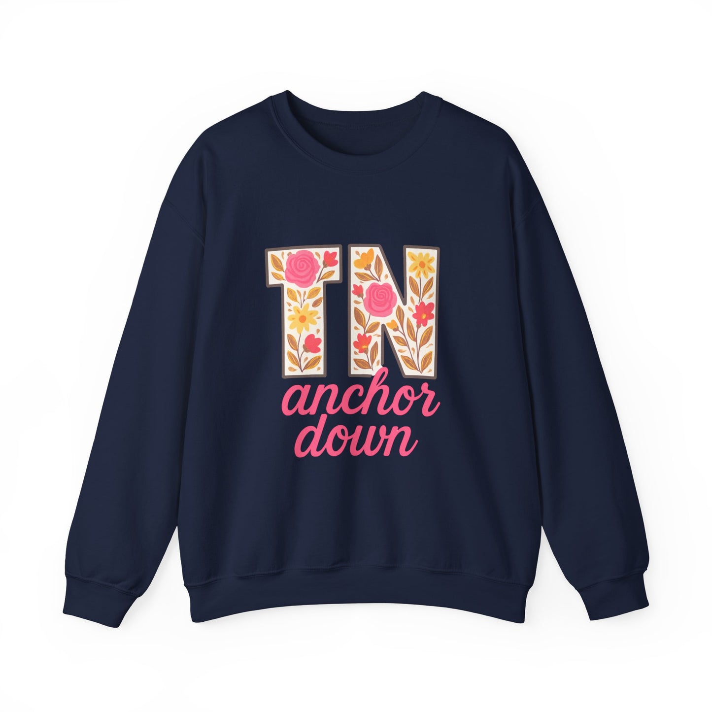 Cozy Floral Crewneck Sweatshirt with TN Design, Cute Gifts for Tennessee Fans, Casual Fall Wear, Perfect for Holidays & Gatherings
