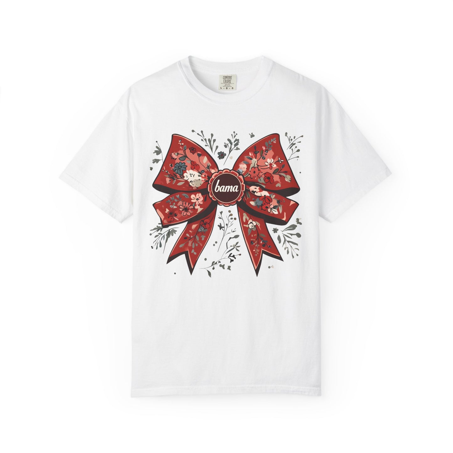 Floral Bow T-shirt - Comfort Colors - Coquette Bama Bow - Alabama Fan