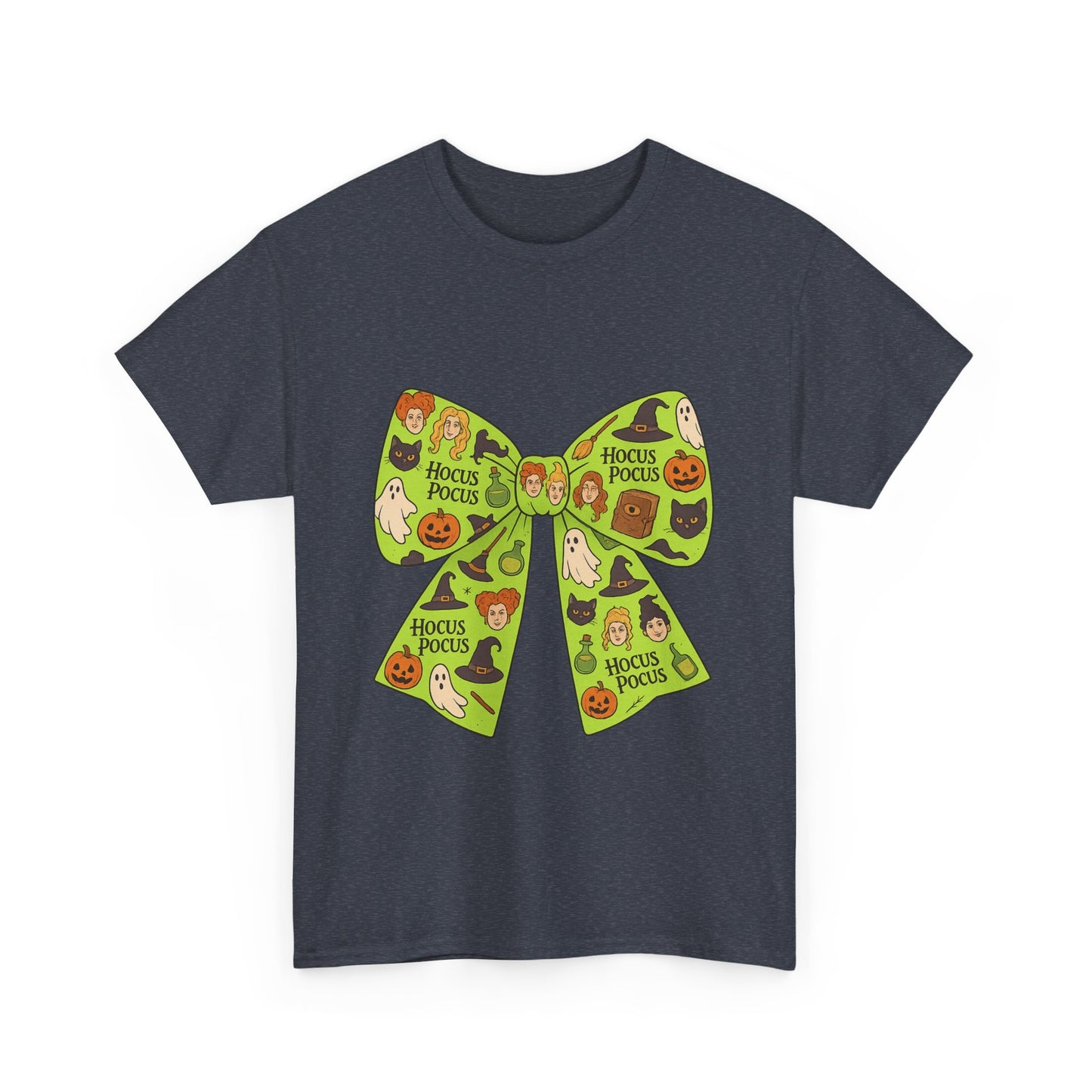 Halloween Graphic Tee, Spooky Season Unisex Shirt, Hocus Pocus Bow Tee, Autumn Style Shirt, Trick or Treat Apparel