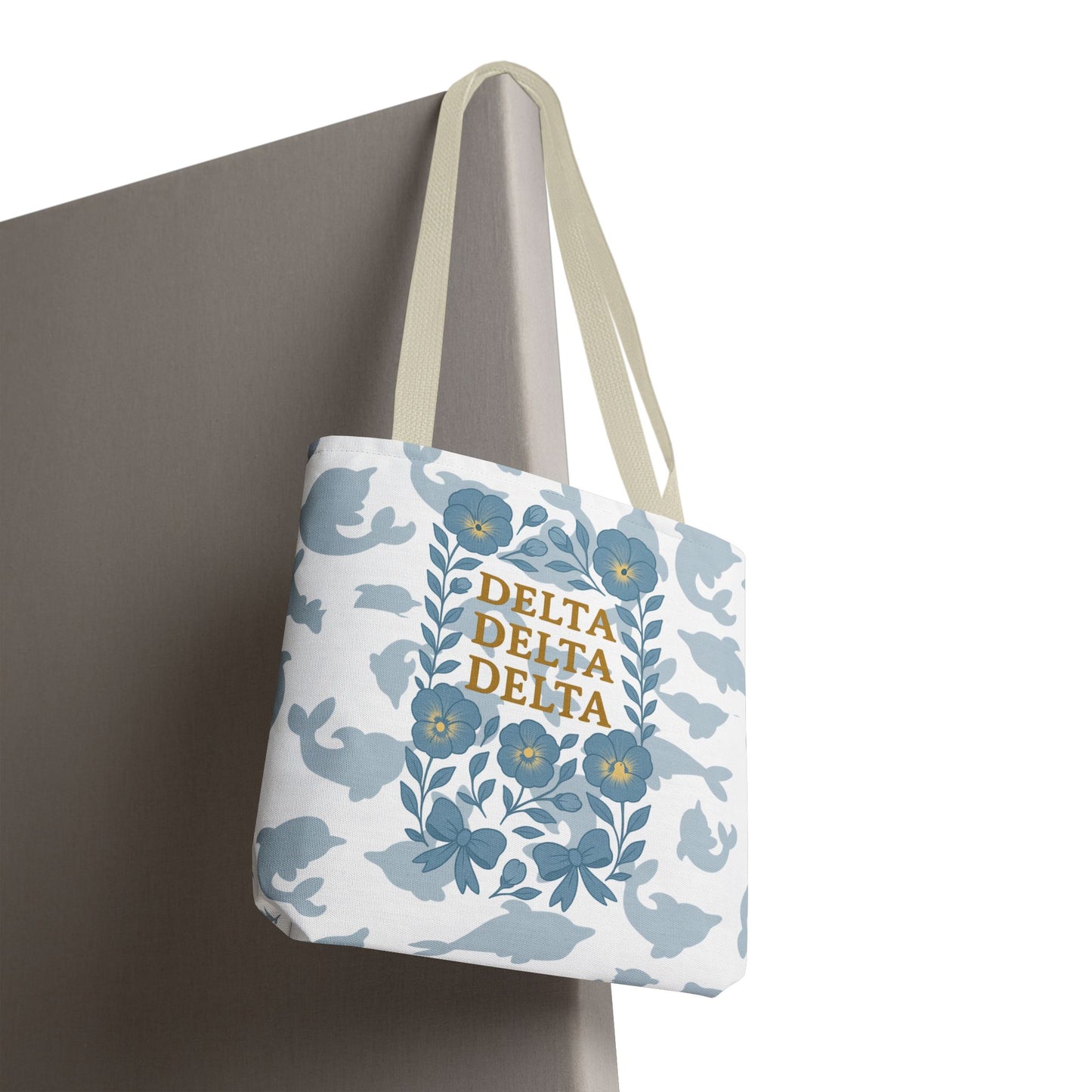 Delta Delta Delta Floral Tote Bag | Sorority Gift | Reusable Shopping Bag | Summer Accessory | Eco-Friendly Bag | Stylish Storage