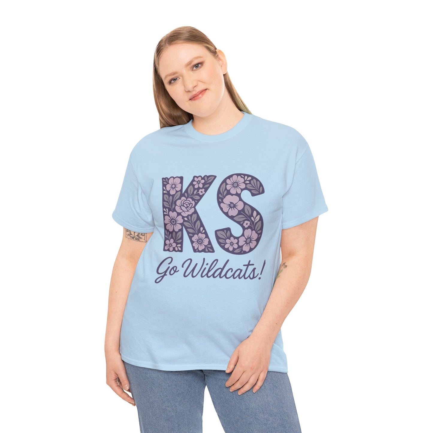 KS Floral Team Spirit Tee: Celebrate Kansas State Wildcats in Style, Perfect for Sports Events, Gifts, & Casual Wear