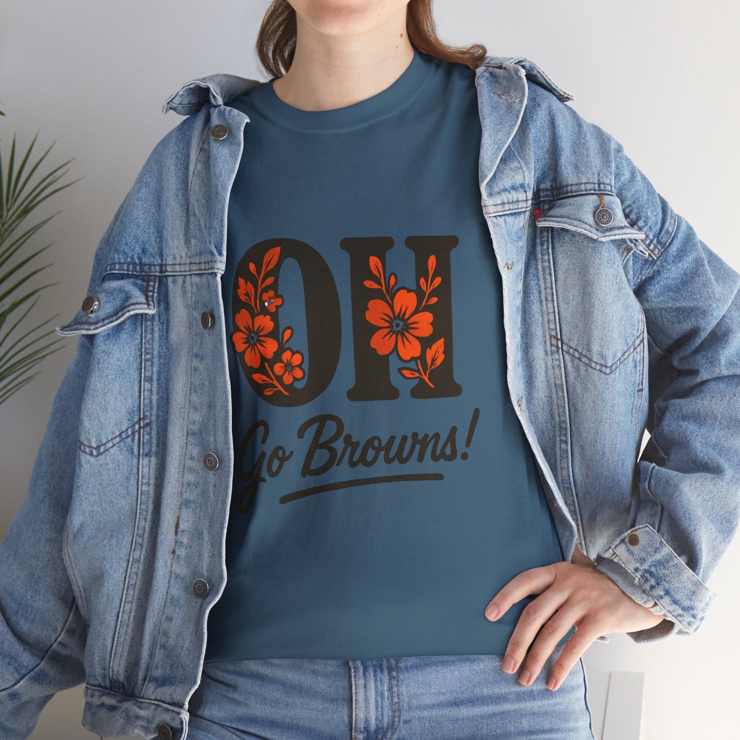 OH Go Browns Floral Unisex Tee, Fan Apparel, Game Day Shirt, Casual Wear, Gift for Sports Lovers