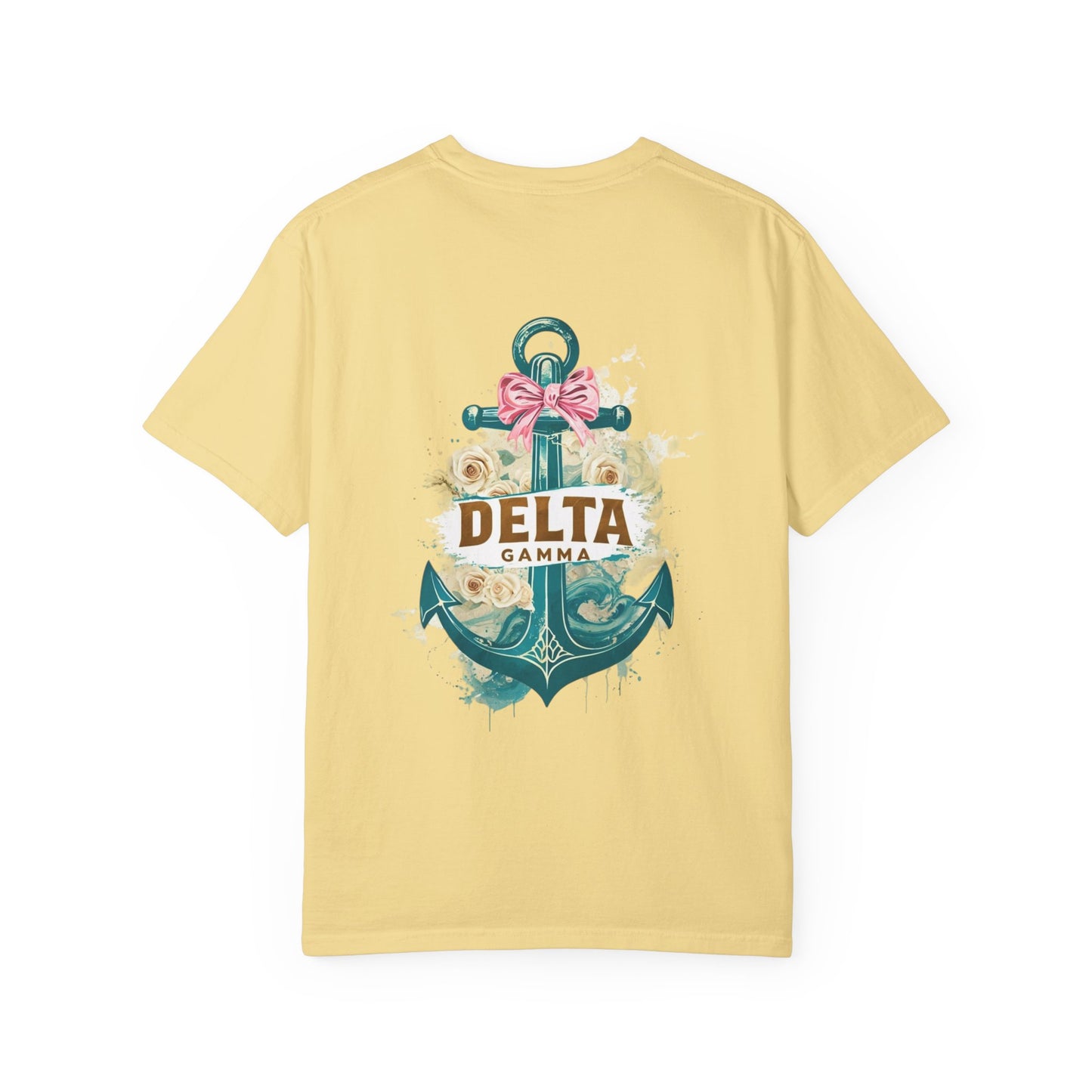 Delta Gamma Unisex Garment-Dyed T-Shirt, Sorority Pride Shirt, Nautical Design Tee, Perfect for Recruitment and Celebrations, Gift Idea