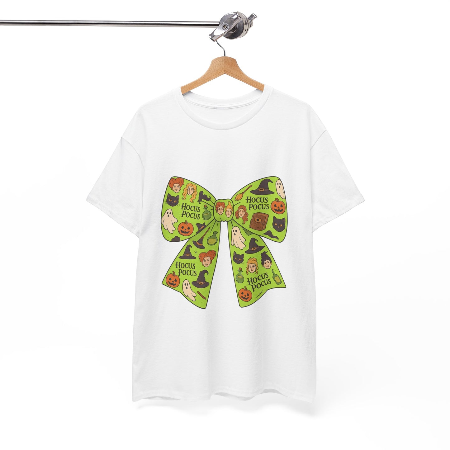 Halloween Graphic Tee, Spooky Season Unisex Shirt, Hocus Pocus Bow Tee, Autumn Style Shirt, Trick or Treat Apparel