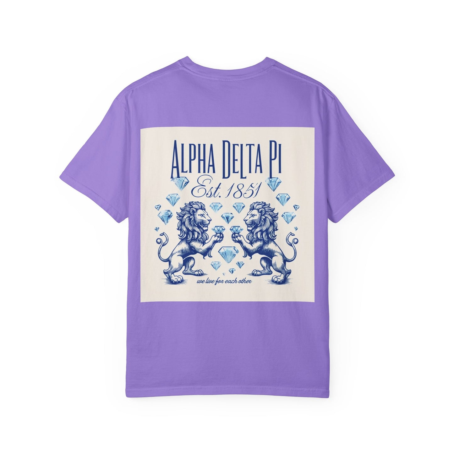 Alpha Delta Pi T-Shirt, Sorority Shirt, College Apparel, Greek Life Gift, Unisex Garment-Dyed Tee
