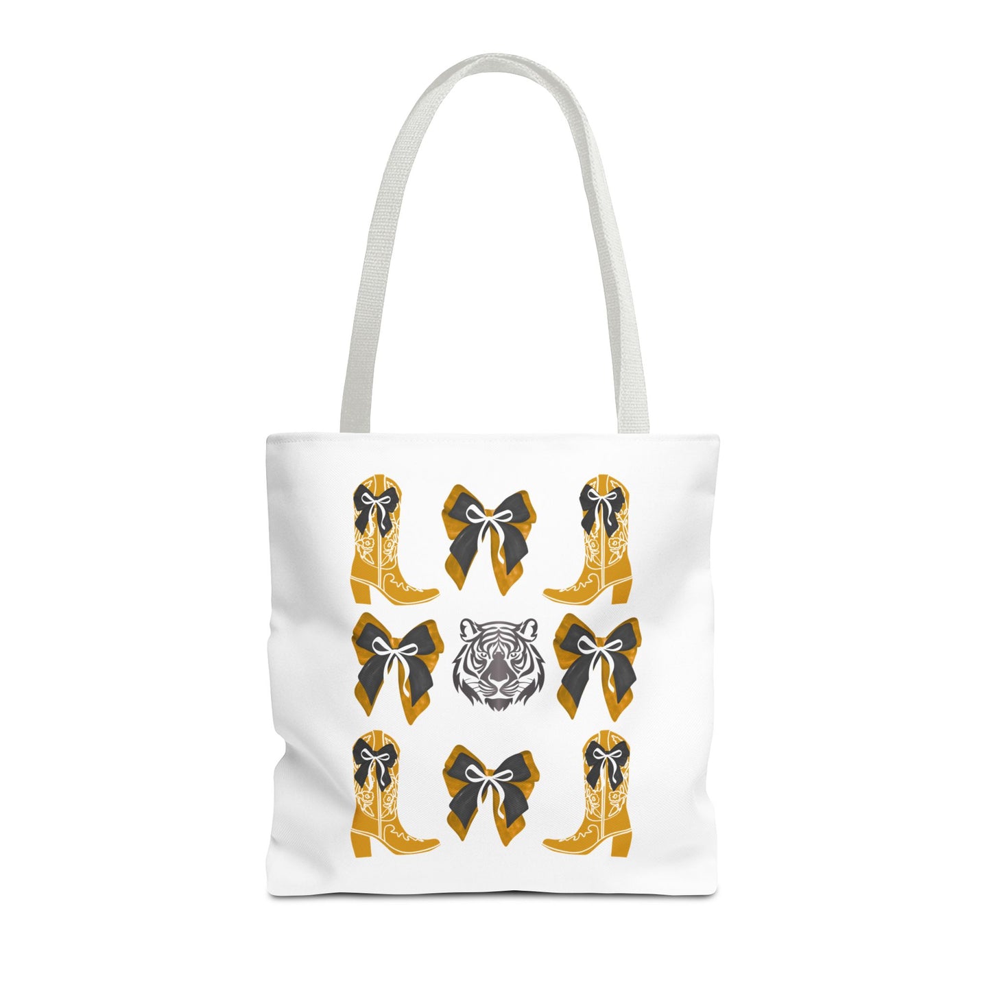 Mizzou tigers tote bag, missouri game day, Stylish Tote Bag with Boots and Tiger Design, missouri fan gift, missouri tigers alumni, graduation gift, mo tigers