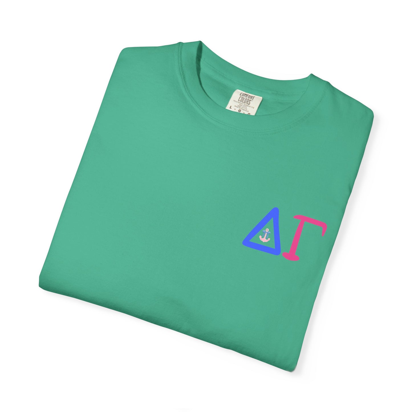 Delta Gamma Unisex Garment-Dyed T-Shirt, Sorority Pride Shirt, Nautical Design Tee, Perfect for Recruitment and Celebrations, Gift Idea
